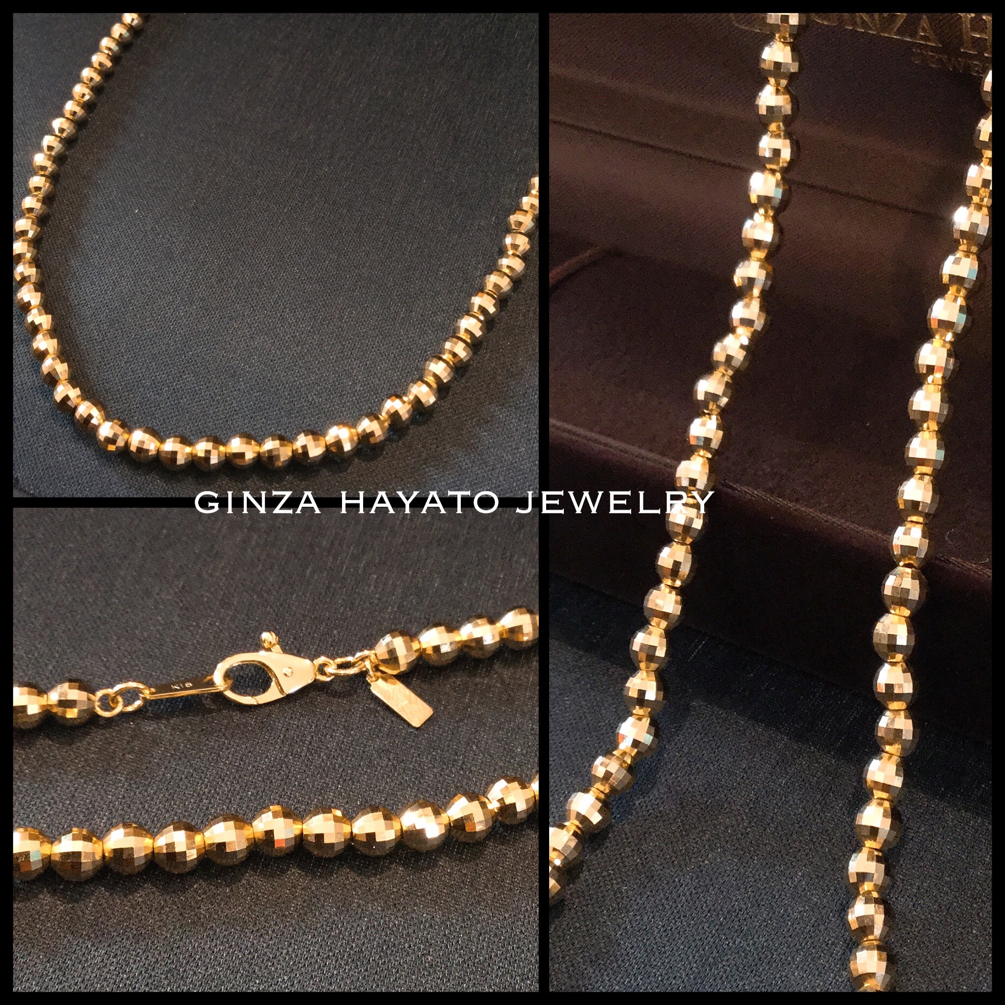 K18 5mm Mirror Cut Ball Necklace 45cm 18金 ミラー カット ボール ネックレス Ginza Hayato Jewelry K18 5mm Mirror Cut Ball Necklace 45cm 18金 ミラー カット ボール ネックレス Ginza Hayato Jewelry