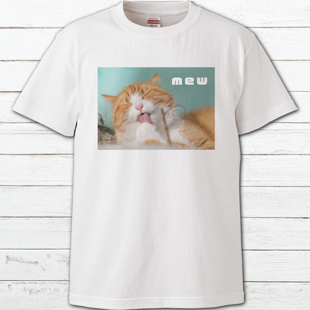 プリントtシャツ オリジナル 半袖シャツ レディース おしゃれ かわいい セール 動物 イラスト ねこ デザインシャツ タイトル Mew おしゃれで かわいいiphoneケース スマホケース Tシャツ かっこいいイラストのクリエイターグッズ専門 雑貨屋アリうさ