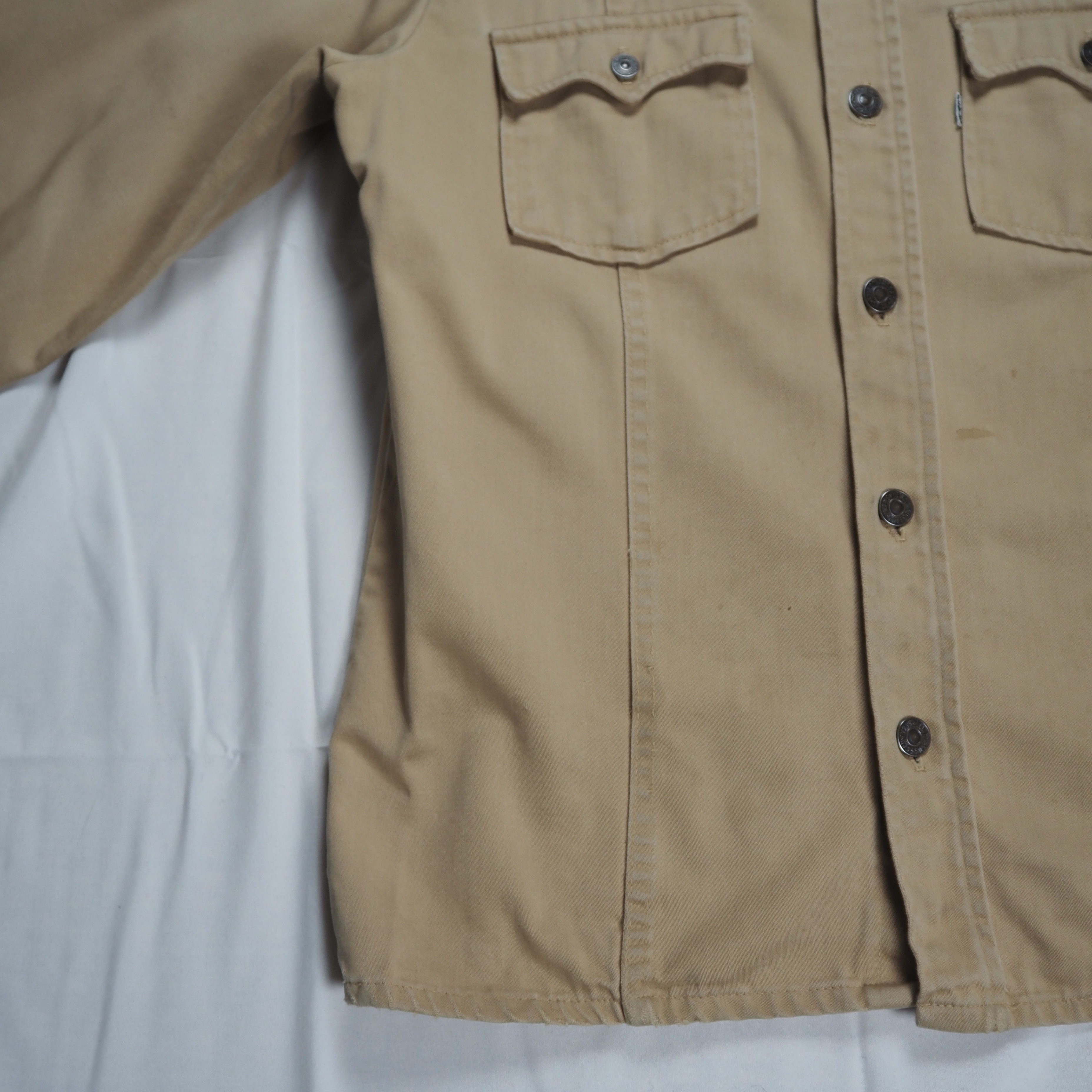 70’s Levi’s ウエスタンシャツ ベージュ ボックスシルエット Mサイズ オンライン限定商品 の画像 5