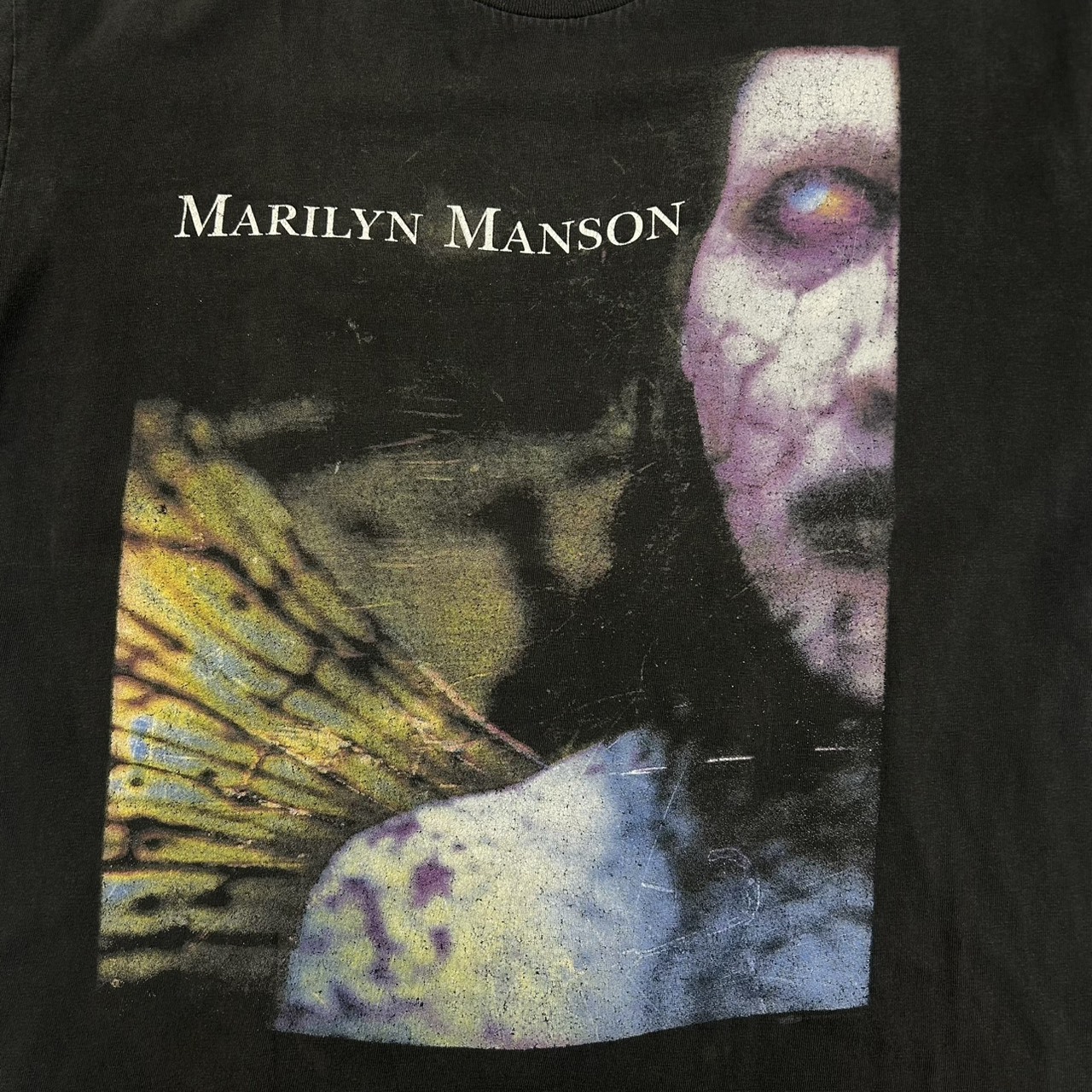 Marilyn Manson Face Print Band T-Shirt Black Fits XL の画像 4