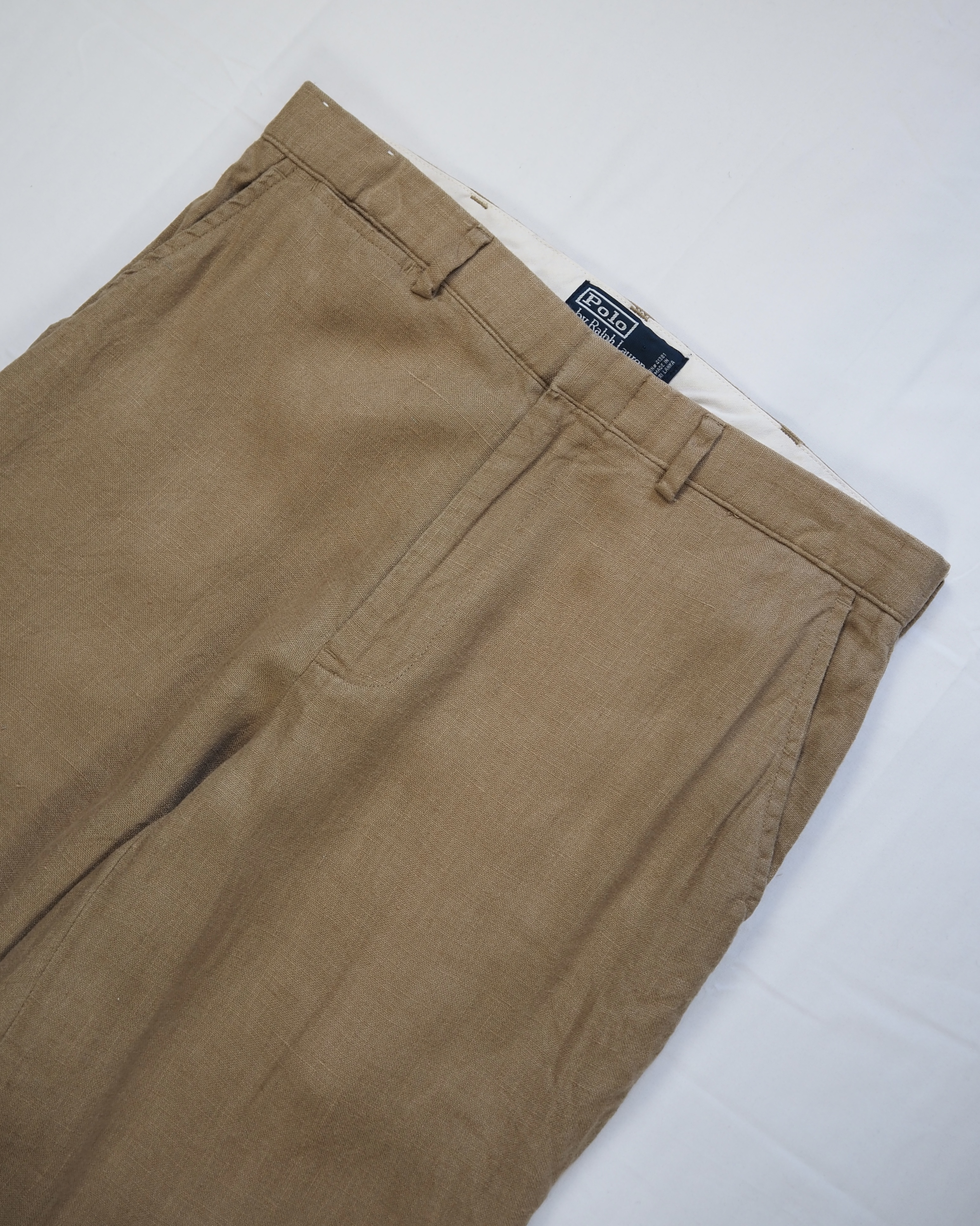 【5/6(水) 20:00入荷】90’s Ralph Lauren リネンスラックス 32×30 ブラウン の画像 2