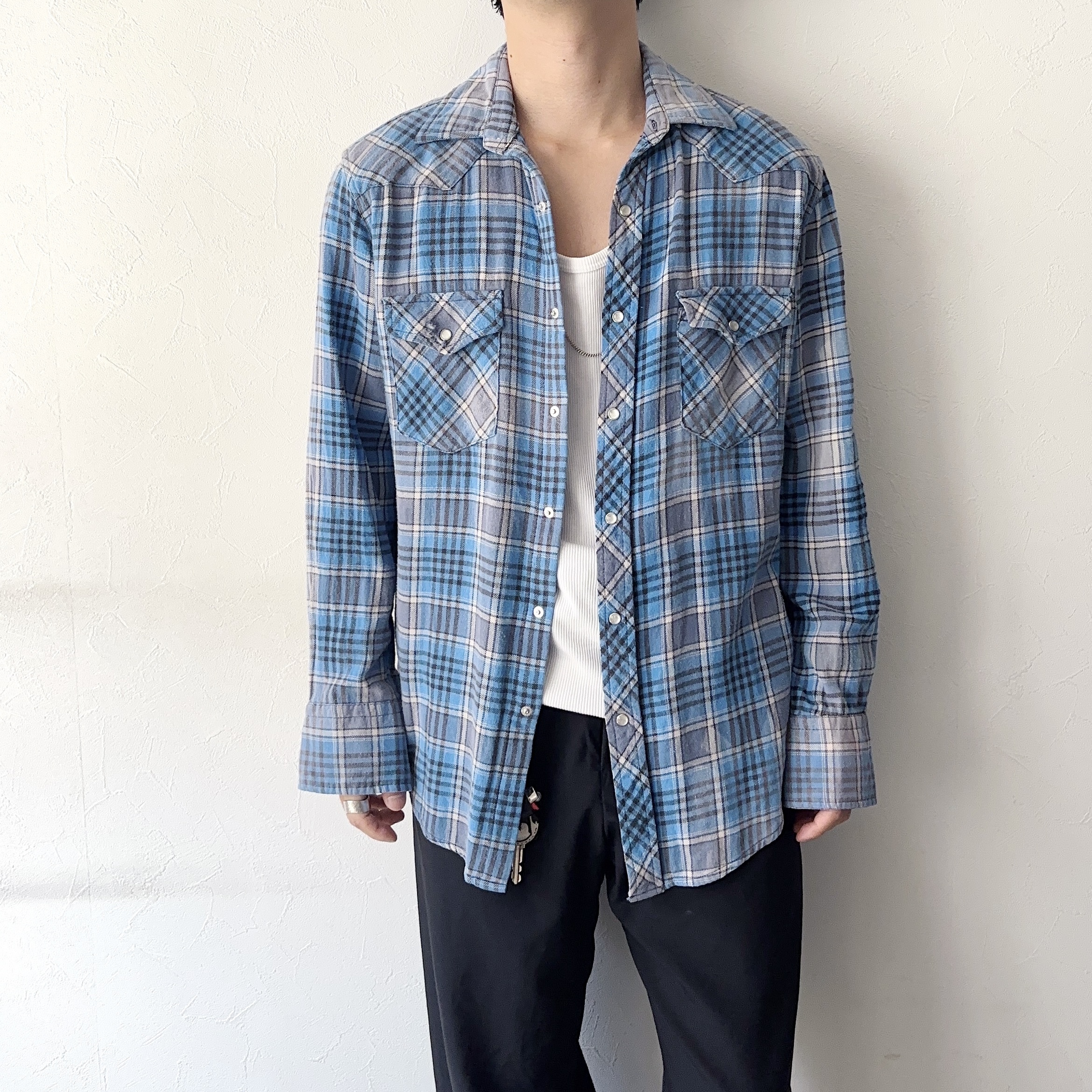Vintage 90's【Wrangler】Faded Western Shirt の画像 3