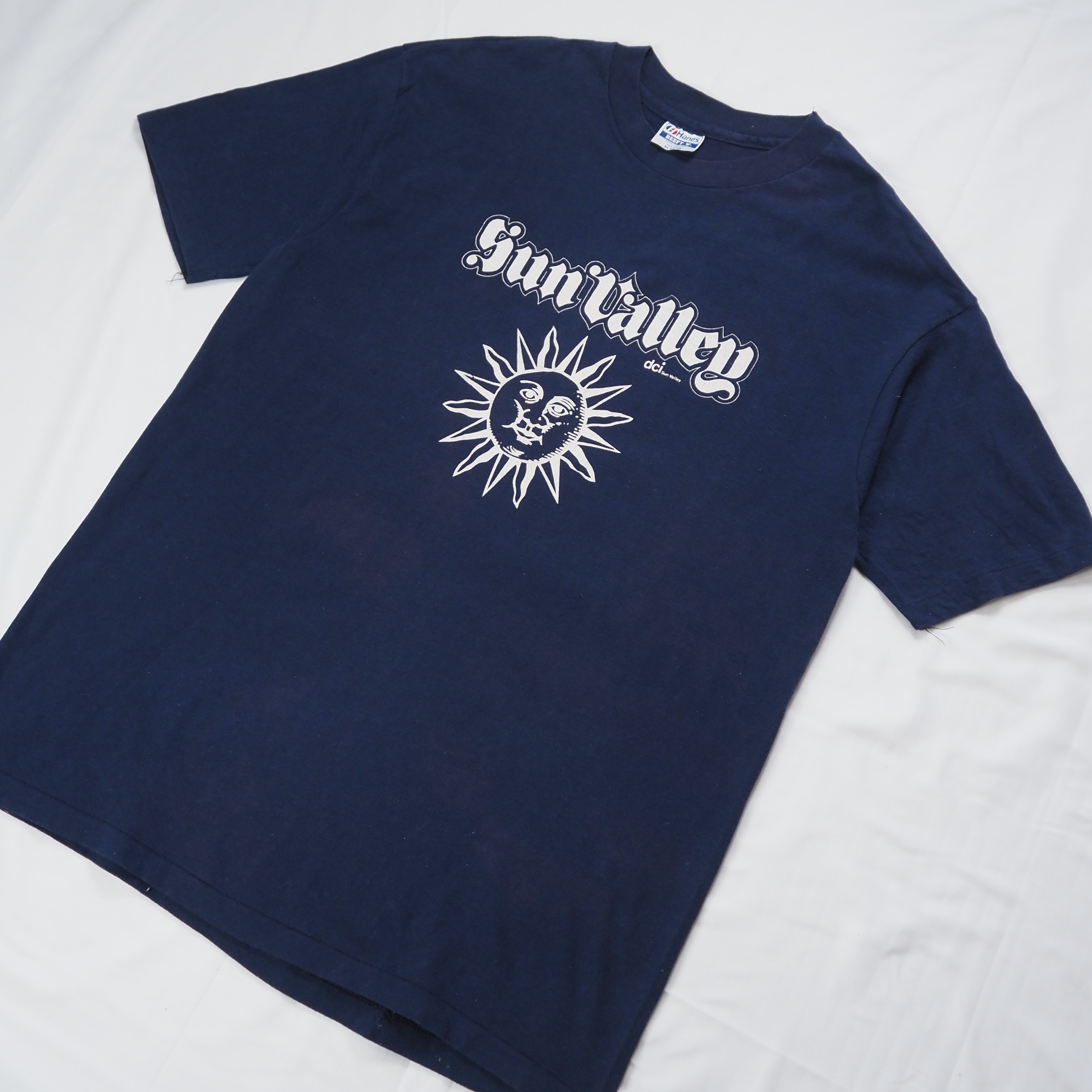 90’s Hanes プリントTシャツ オールドイングリッシュ XL ネイビー の画像 2