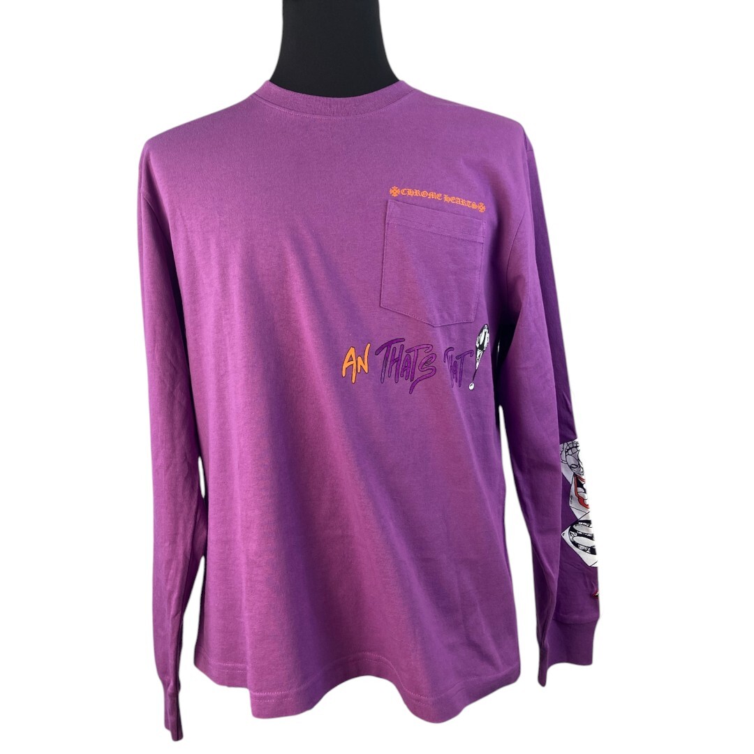 【CHROME HEARTS】 クロムハーツ MATTY BOY PPO I WANT MORE NOT LESS LS T-SHIRT PURPLE ロンT