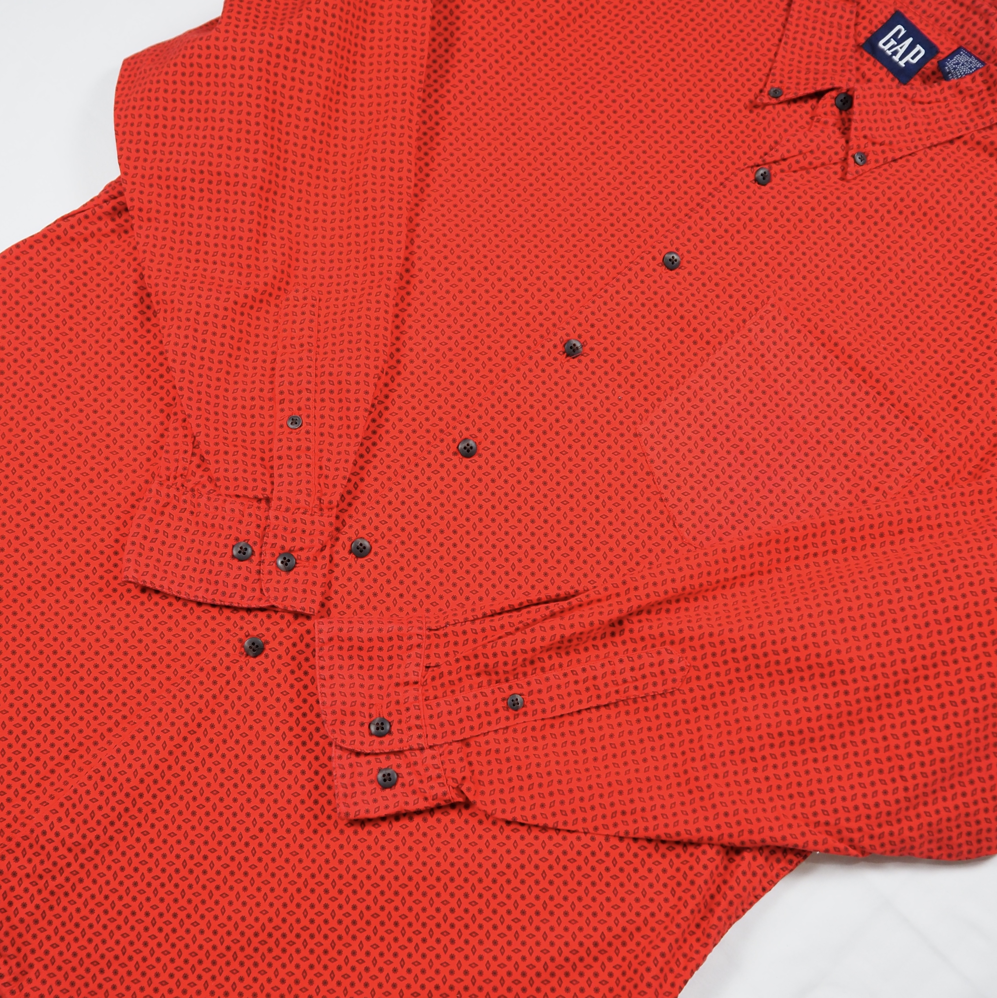 90’s OLD GAP コットンシャツ Lサイズ レッド の画像 8
