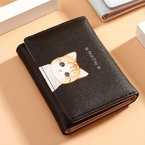 ミニ財布 Puレザー 小さい かわいい 猫 パスケース 折り畳み コンパクト 財布 使いやすい 便利 カードケース ミニウォレット 黒 Mai 14 S Select ミニ財布 Puレザー 小さい かわいい 猫 パスケース 折り畳み コンパクト 財布 使いやすい 便利 カードケース ミニウォレット 黒 Mai 14 S Select