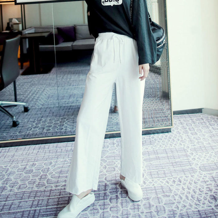 ハイウェストストレートパンツ ブラック ホワイト ワンサイズ 黒 白 カジュアル シンプル オフィス 通勤 着回し 春 夏 秋 冬 A0563 Colorful Closet おしゃれなトレンド海外レディースファッション通販 カラフルクローゼット