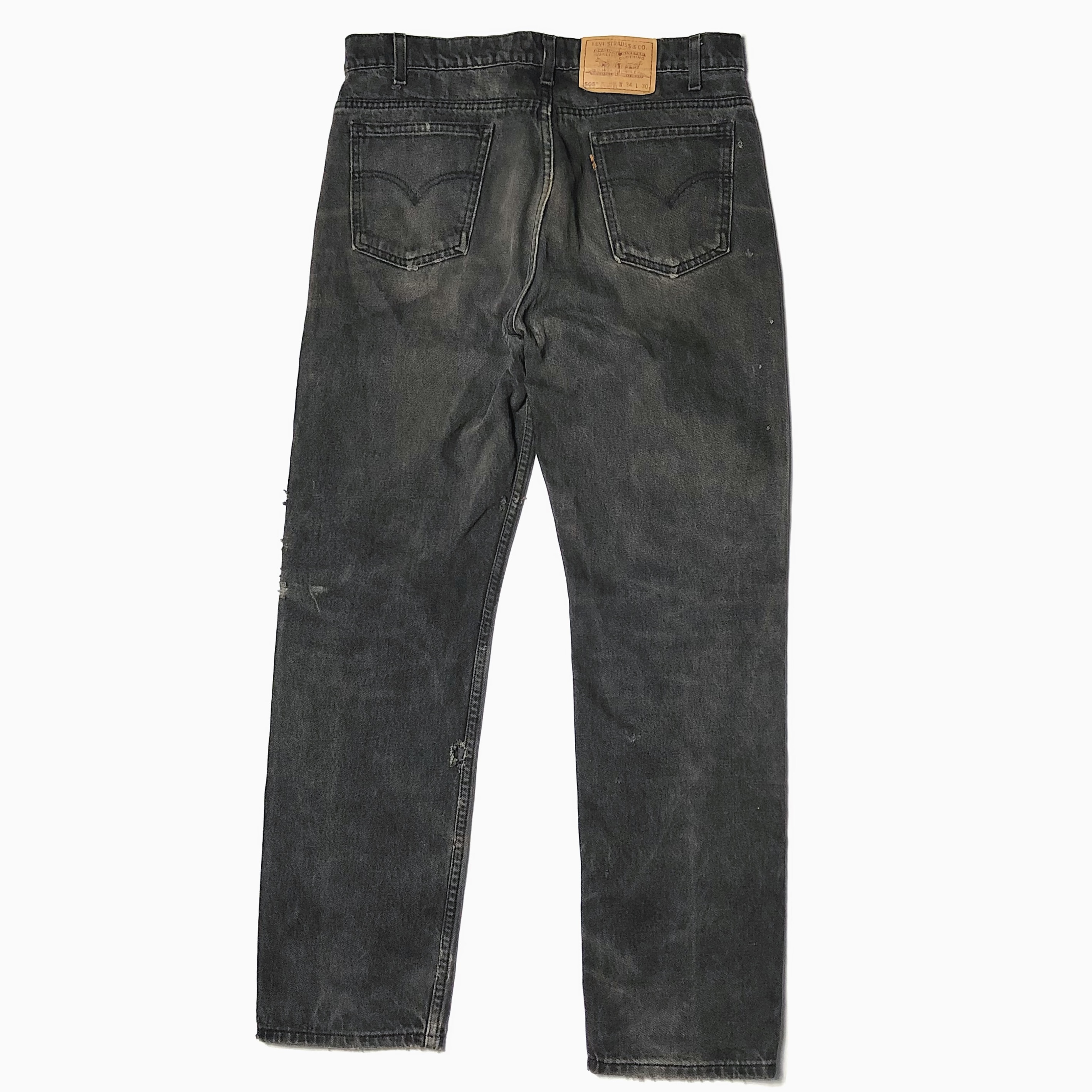 Vintage【Levi's】505 Grunge Black Denim Pants の画像 2