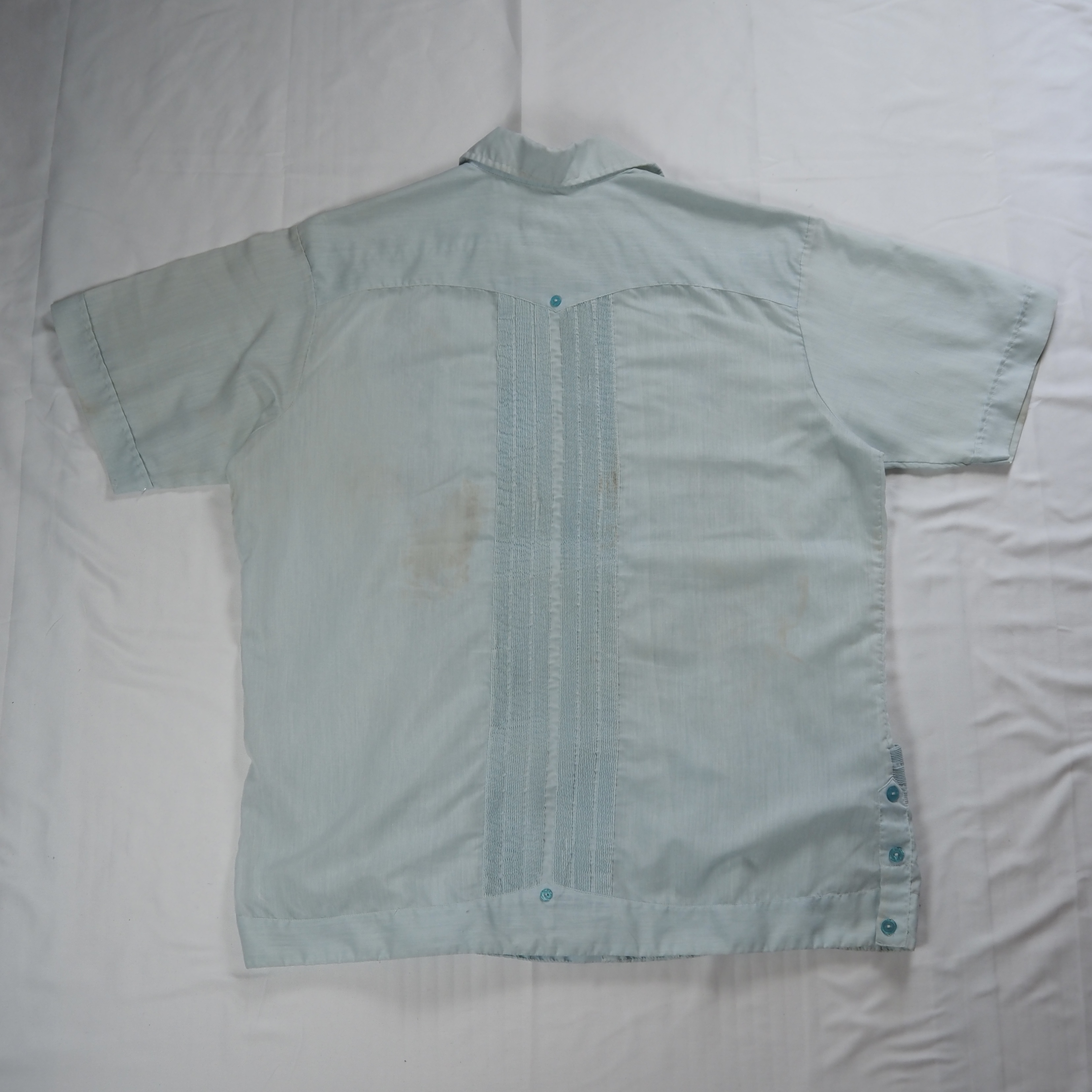 80’s キューバシャツ 水色 XL の画像 12