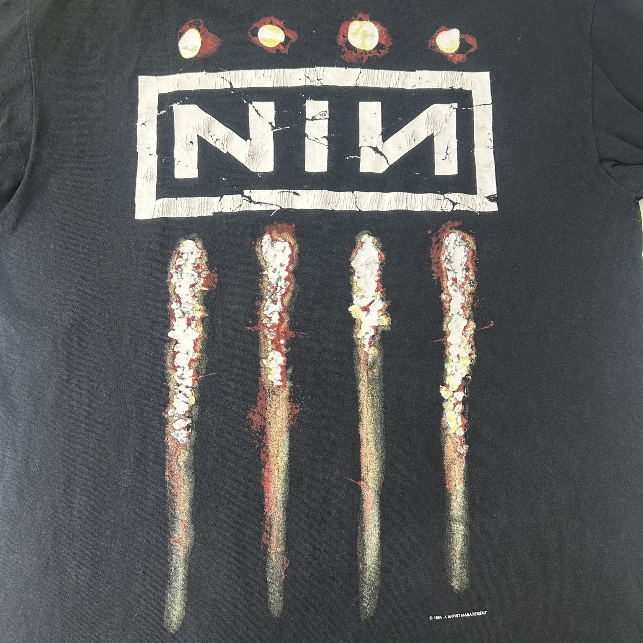 NINE INCH NAILS ナインインチネイルズ The Downward Spiral バンドT ALL SPORTボディ ブラック ヴィンテージ 古着 ロックT XL の画像 4