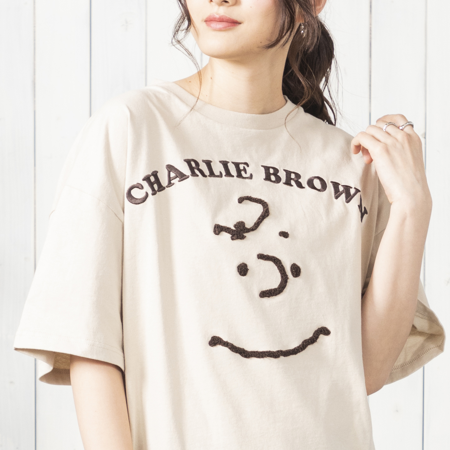 スヌーピー オーバーシルエット チャーリーブラウンface Tシャツ No Power To The People Official Shop