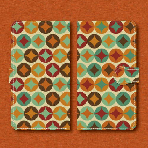 レトロポップ 七宝つなぎ 002 レトロ柄 Androidスマホケース 手帳型ケース Dezagoods Retro