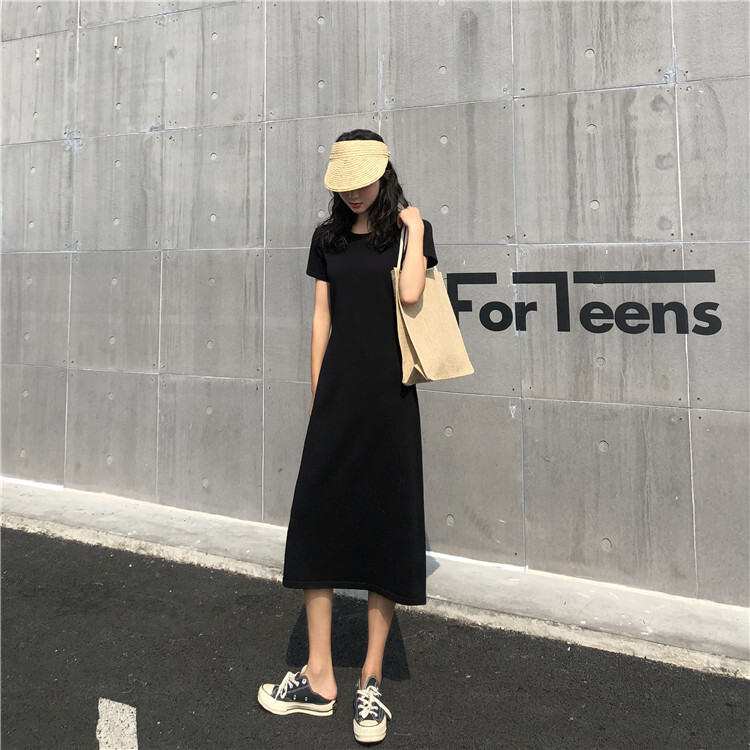 送料無料 ワンピース 半袖ワンピ ロングワンピース 膝丈 ロング丈 ブラック 春服 春物 韓国 シンプル ニットワンピ ニットワンピース Op 163kj Imagibune 送料無料 ワンピース 半袖ワンピ ロングワンピース 膝丈 ロング丈 ブラック 春服 春物 韓国 シンプル ニットワンピ ニットワンピース Op 163kj Imagibune