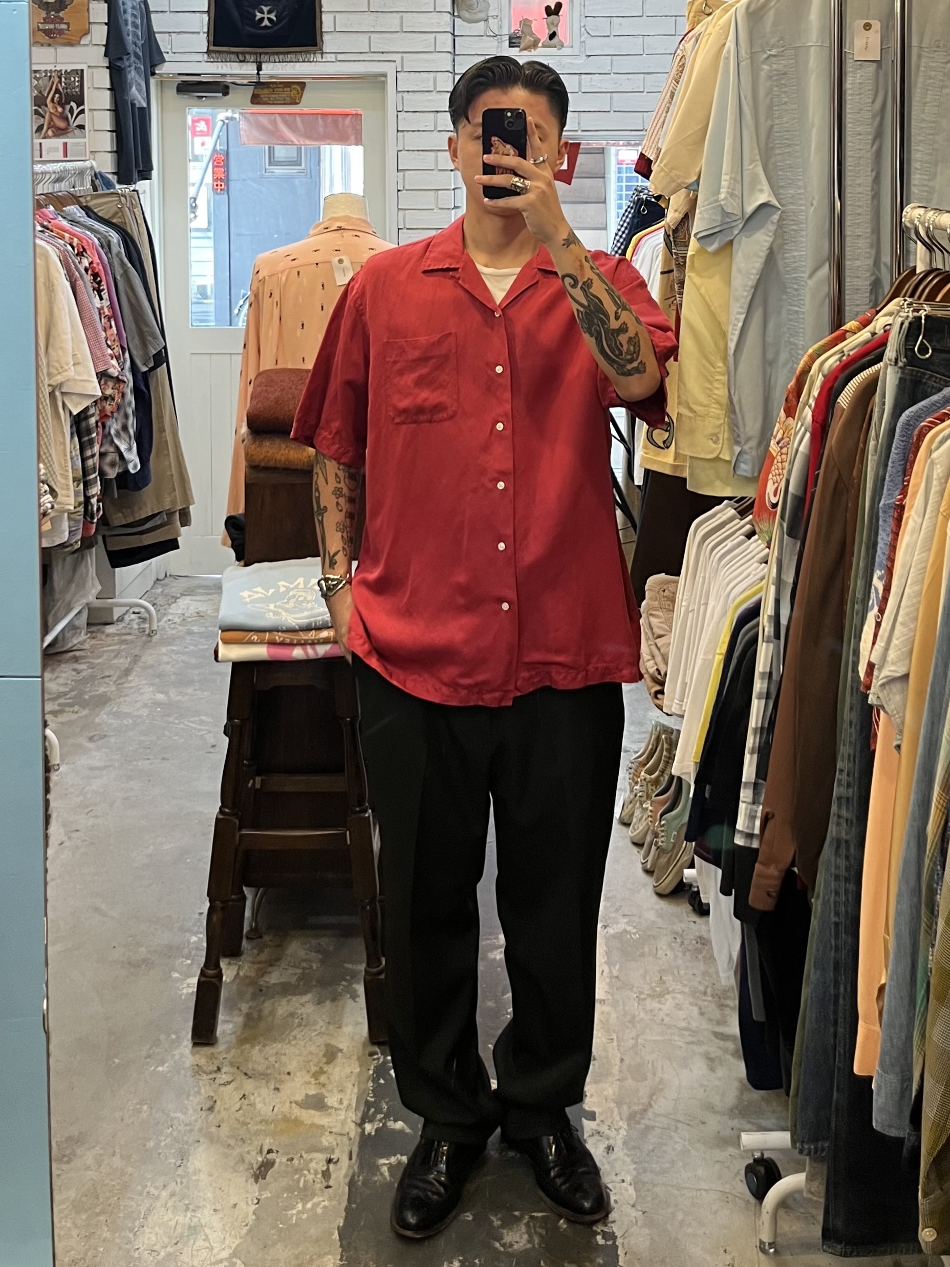 90’s Ralph Lauren シルク×リネン Caldwell レッド XL の画像 2
