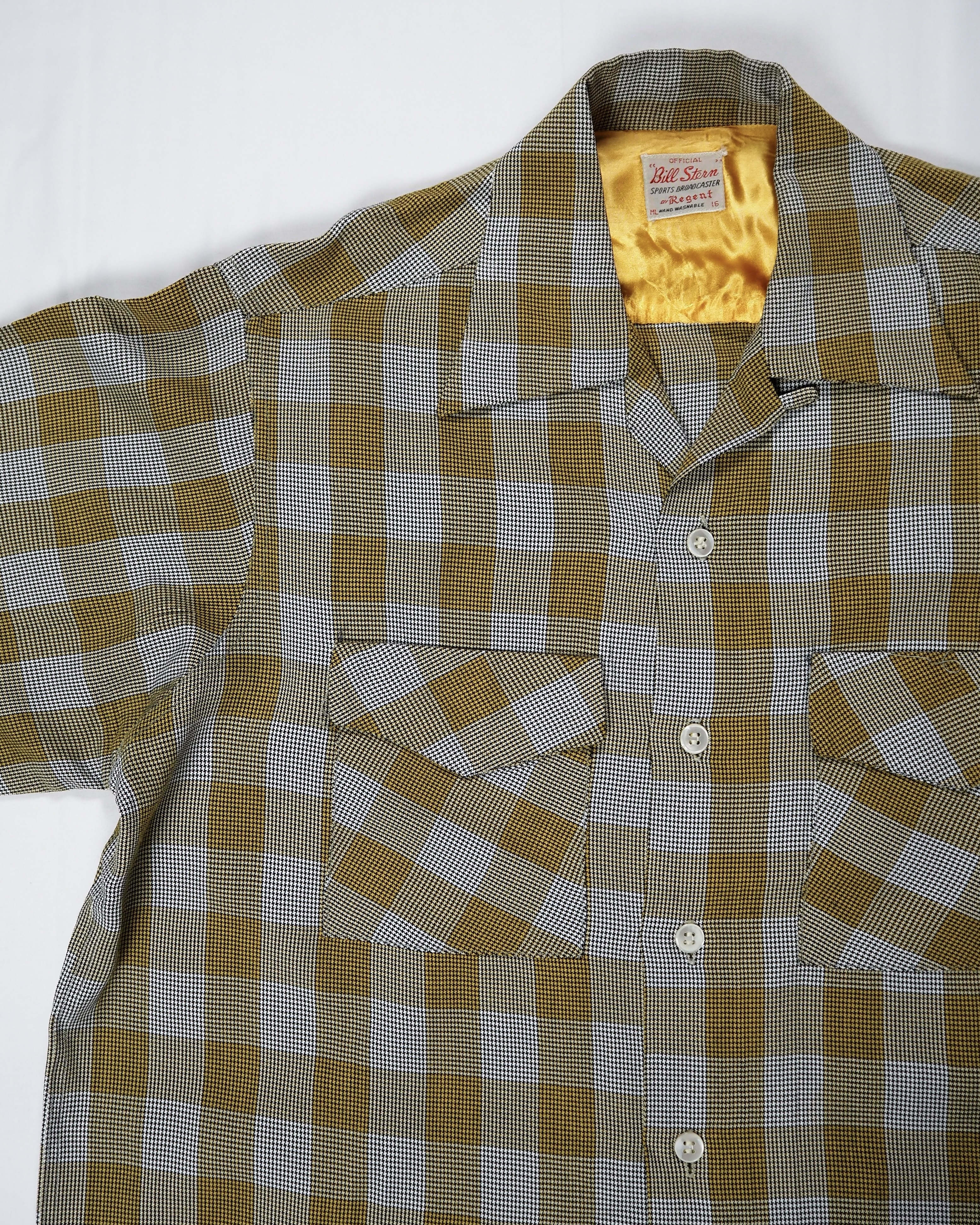 50’s Bill Stern レーヨンシャツ イエロー×ブラック の画像 11