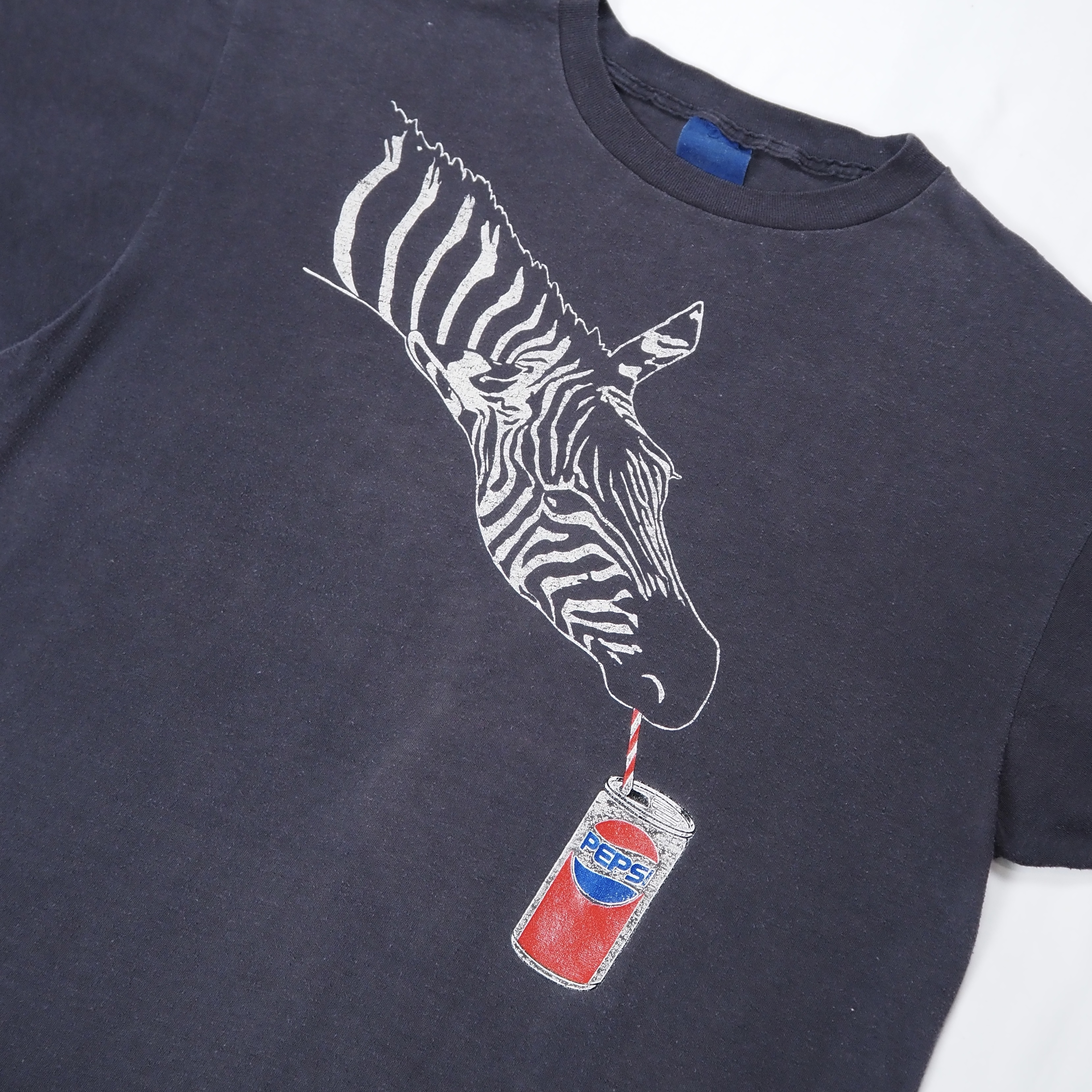 80’s-90’s ペプシTシャツ ゼブラ M~L程度 ブラック の画像 3