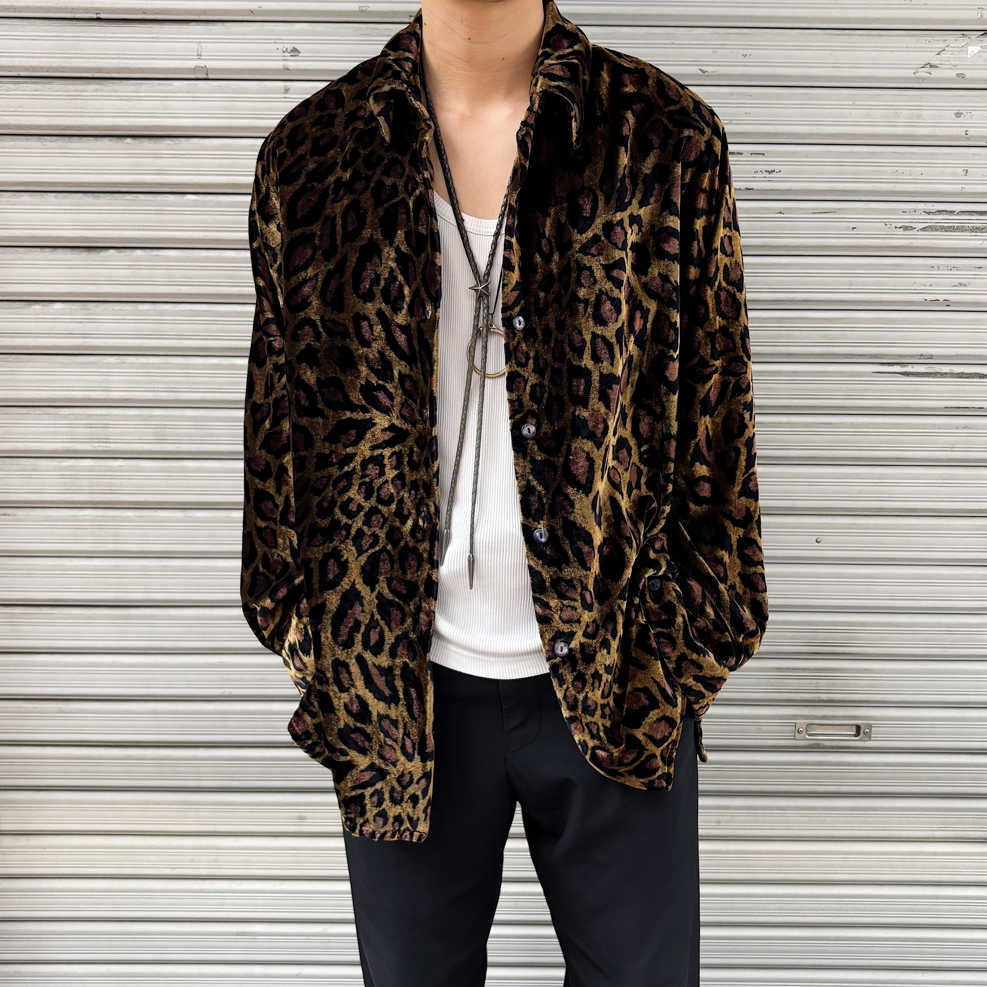 Vintage 90's【DENIM&Co】Leopard Velvet Shirt の画像 3