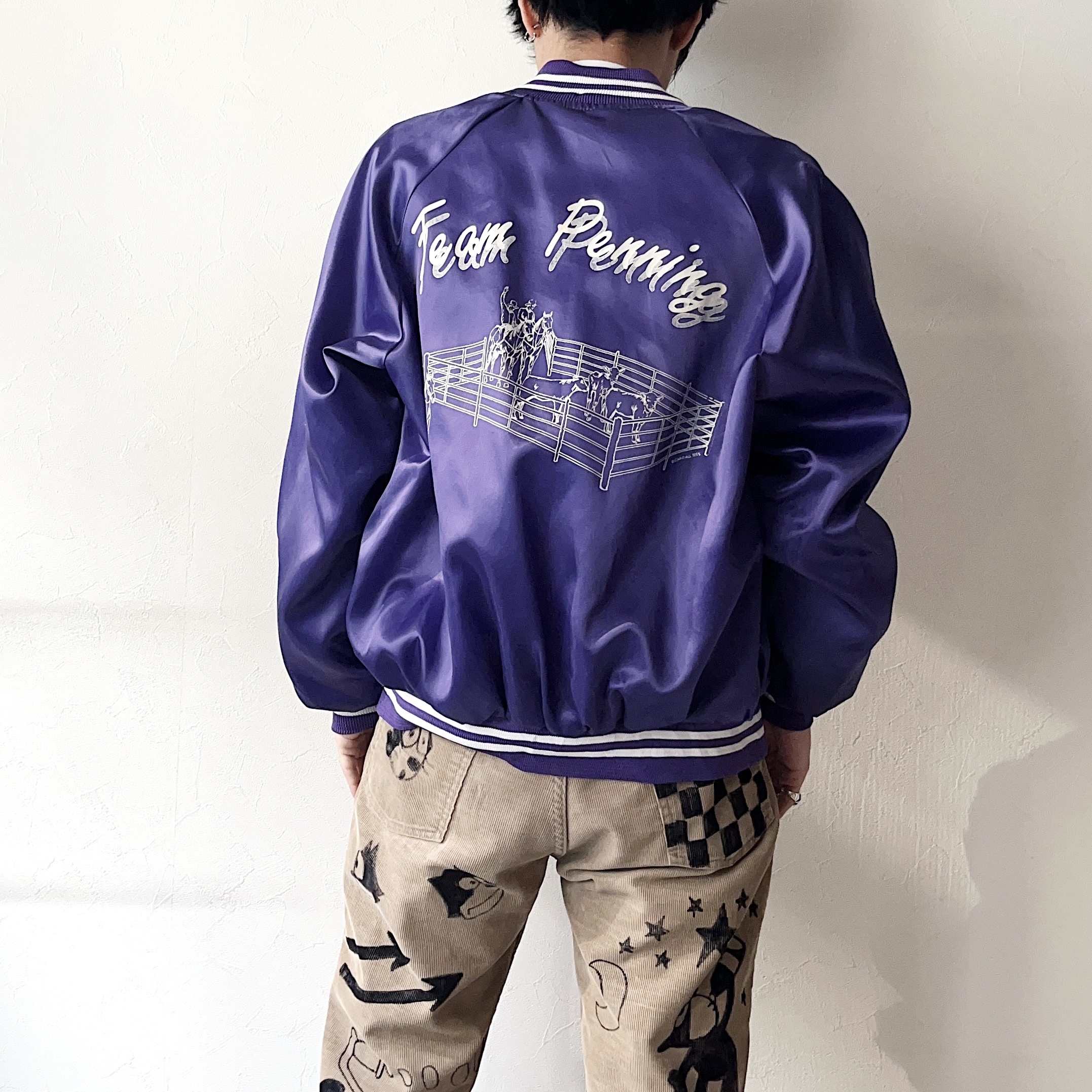 Vintage 80's【AUBURN】"Team Penning" Satin Jacket の画像 4