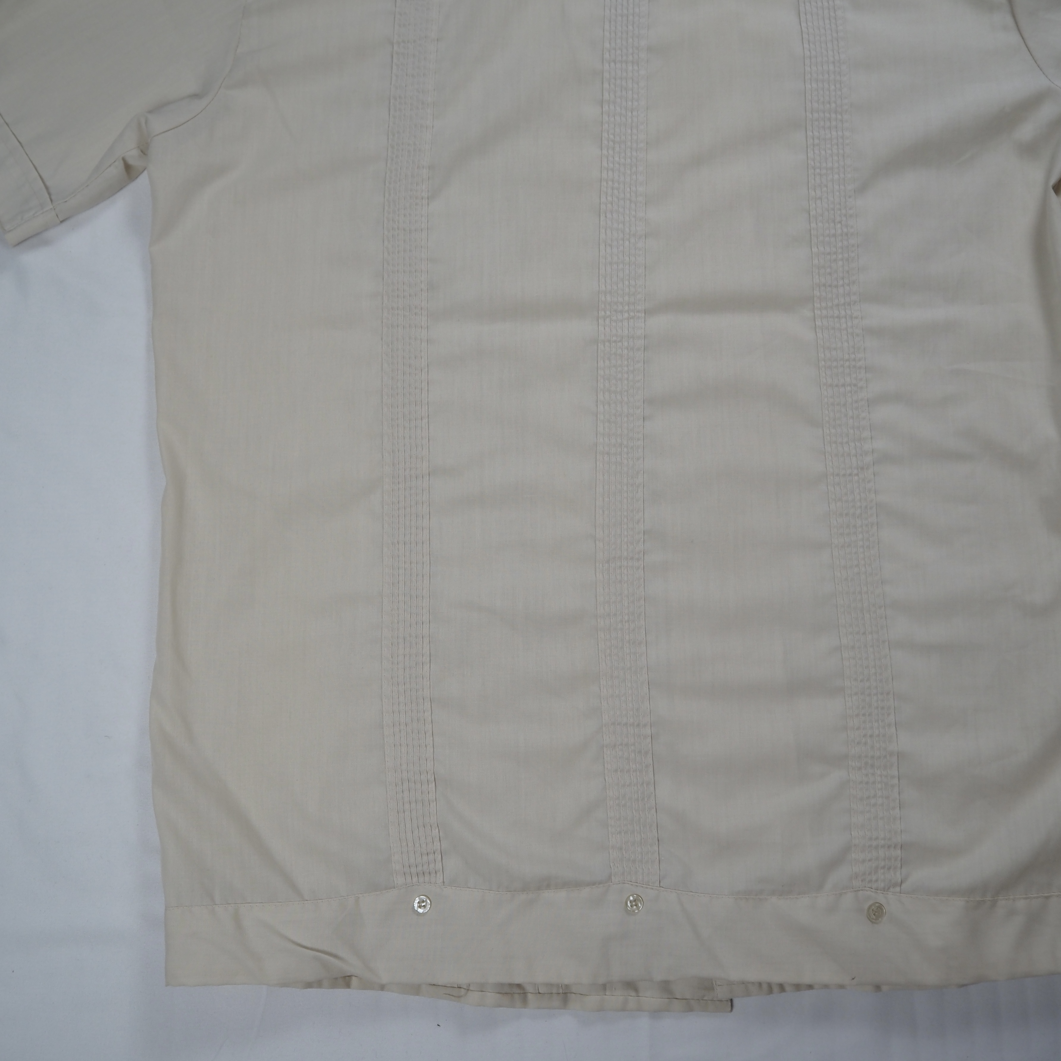 80’s-90’s Guayabera キューバシャツ Sサイズ ベージュ の画像 15