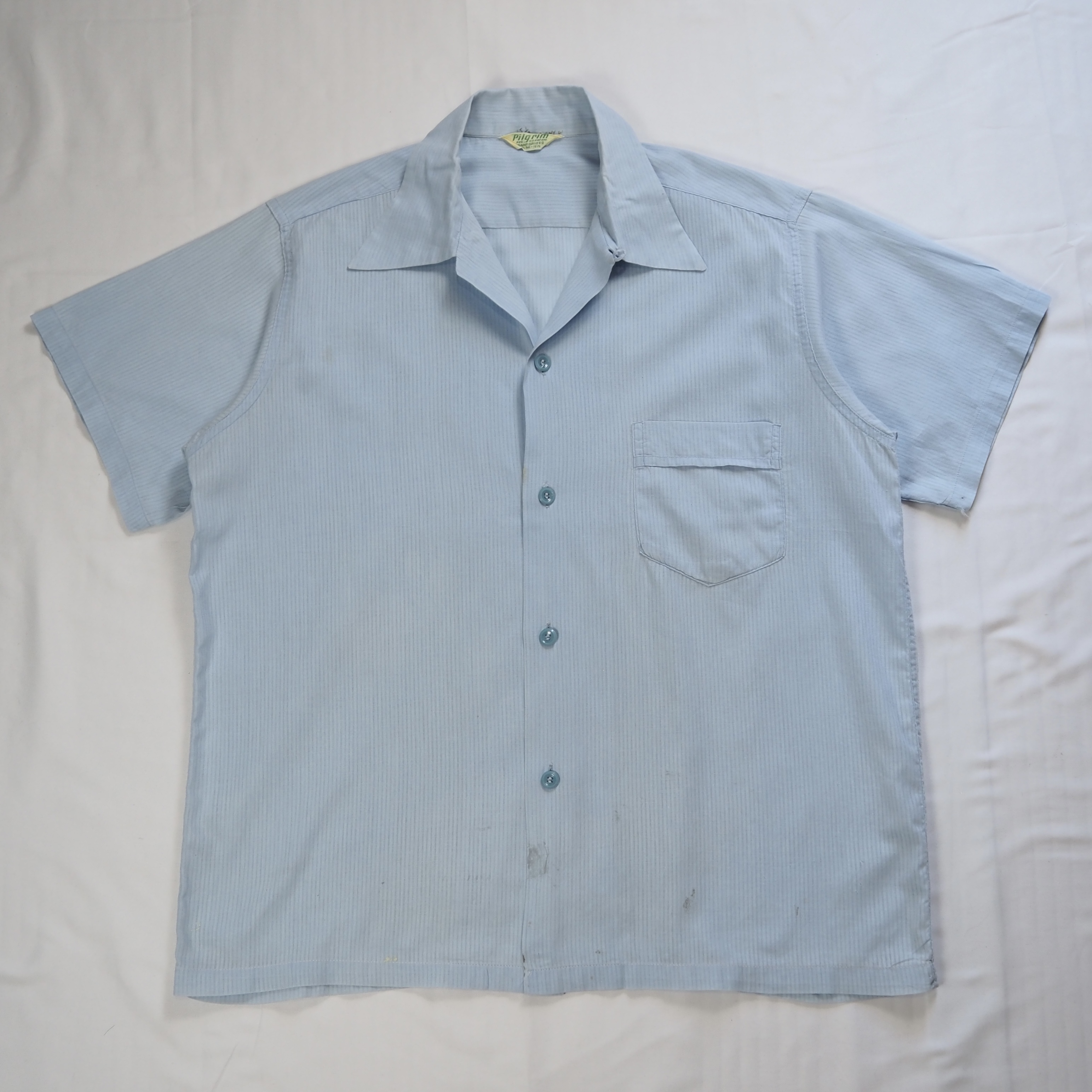 50’s Pilgrim 半袖コットンシャツ 水色