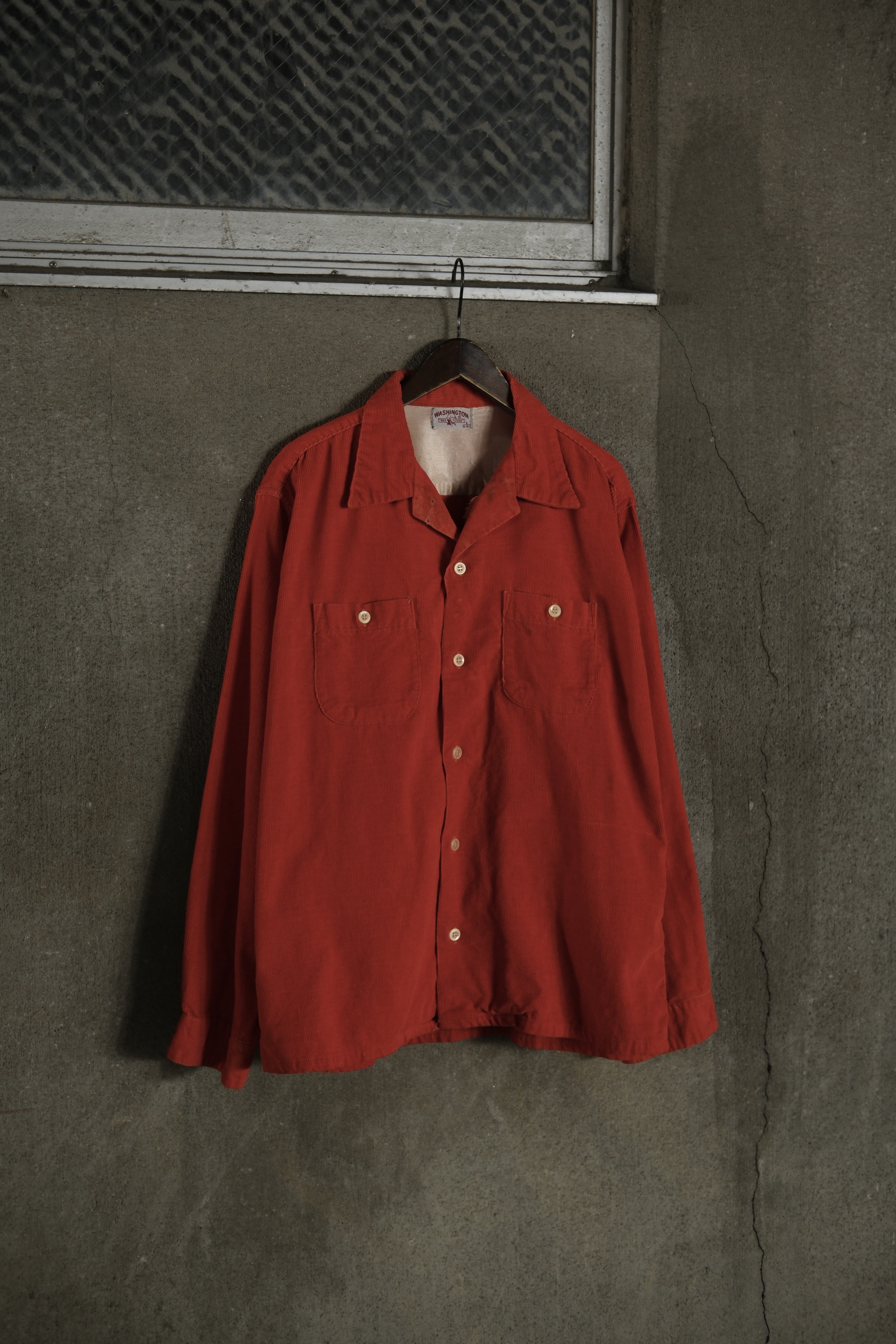 Utah/60's "WASHINGTON DEE CEE" corduroy open collar shirt