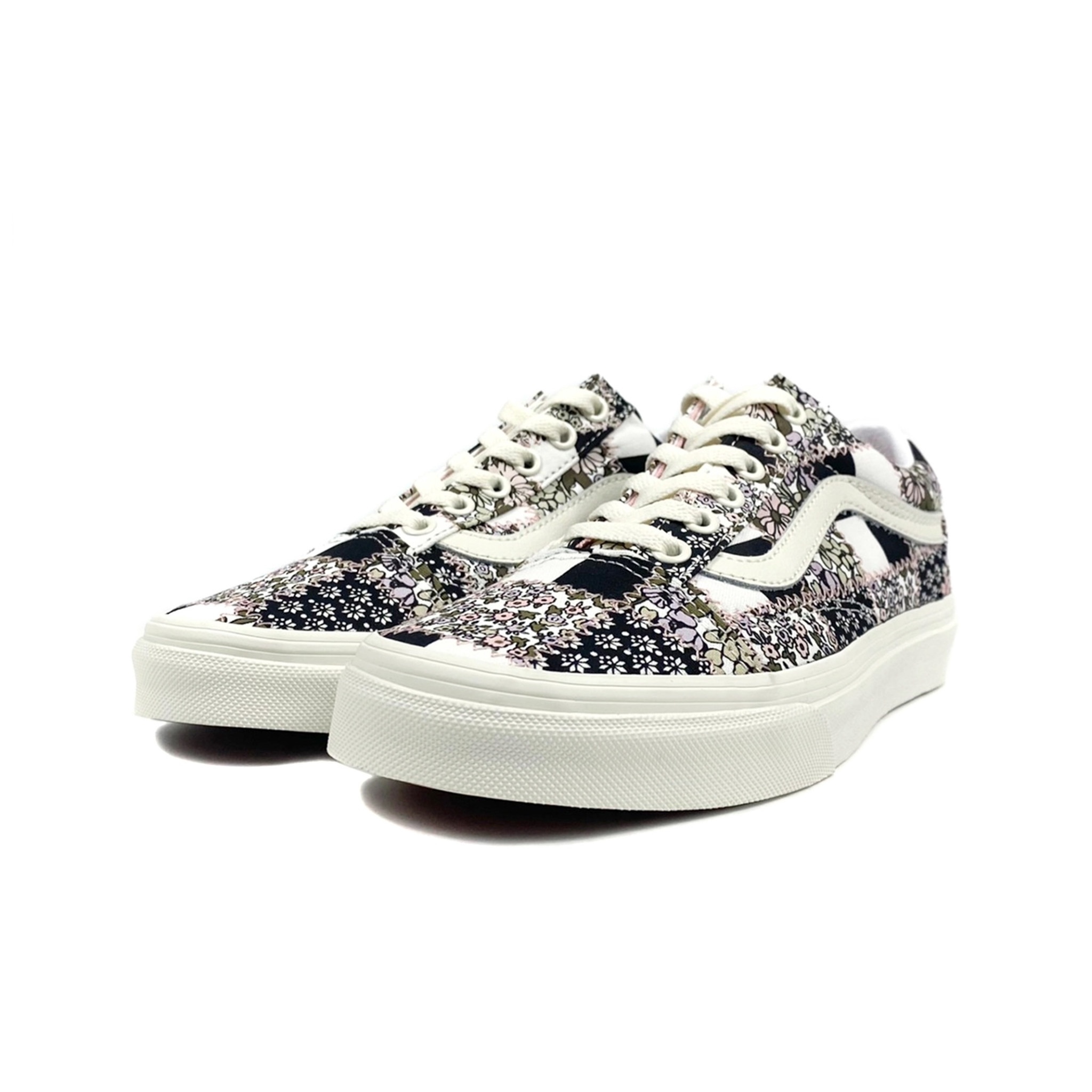 patchwork floral vans