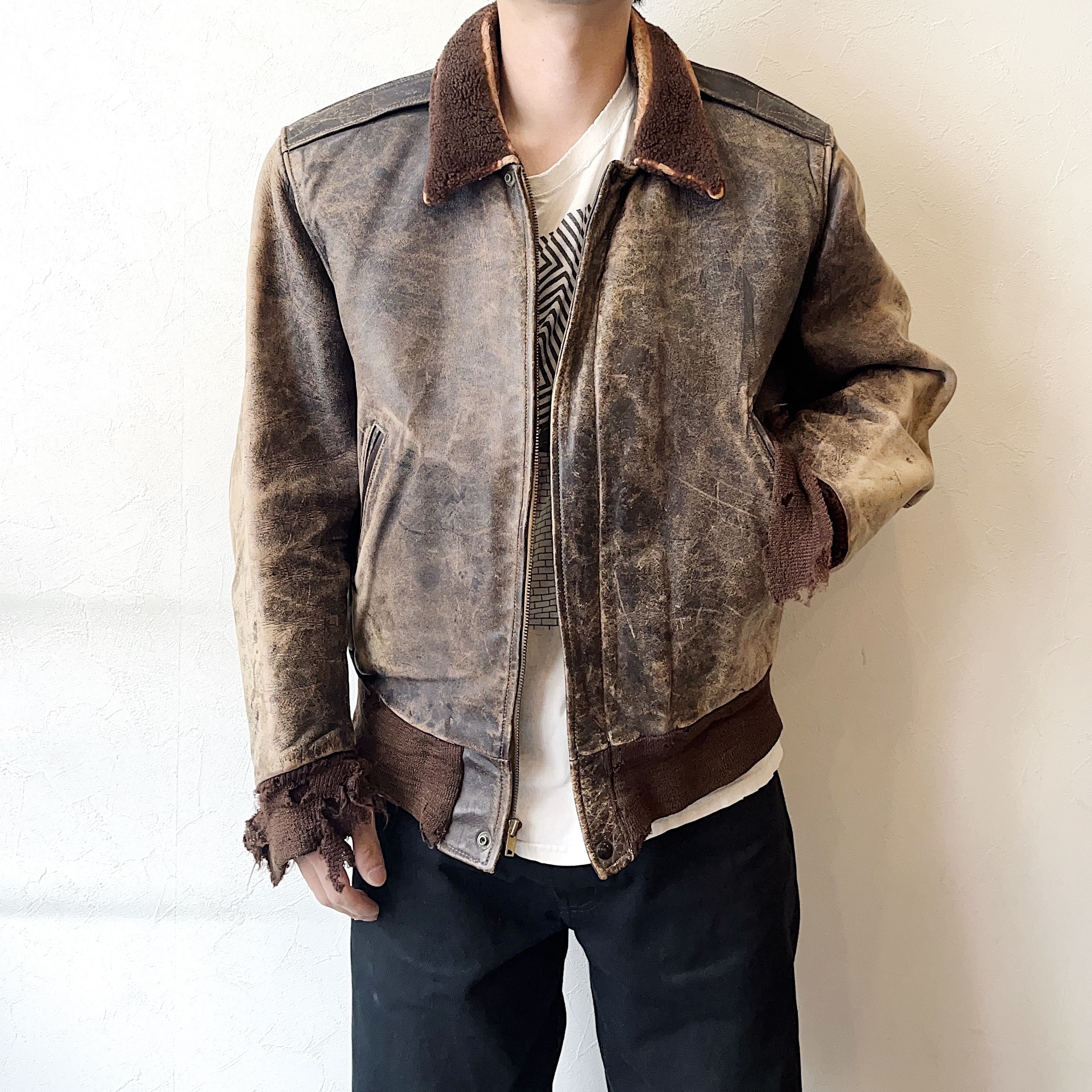 Vintage 50's【SIERRA SPORTSWESR】Grunge Leather Jacket の画像 3