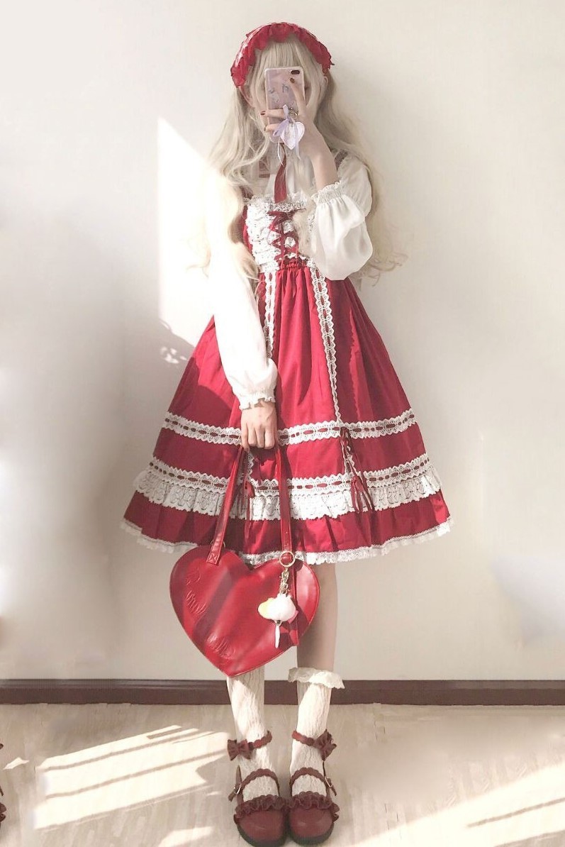 ロリータファッション ワンピース 長袖 ゴスロリ 膝丈 ワンピース イベント オフ会 コスプレ 10代 代 30代 40代 50代 ろりーた ワンピース 個性的 ワンピース Joliefille