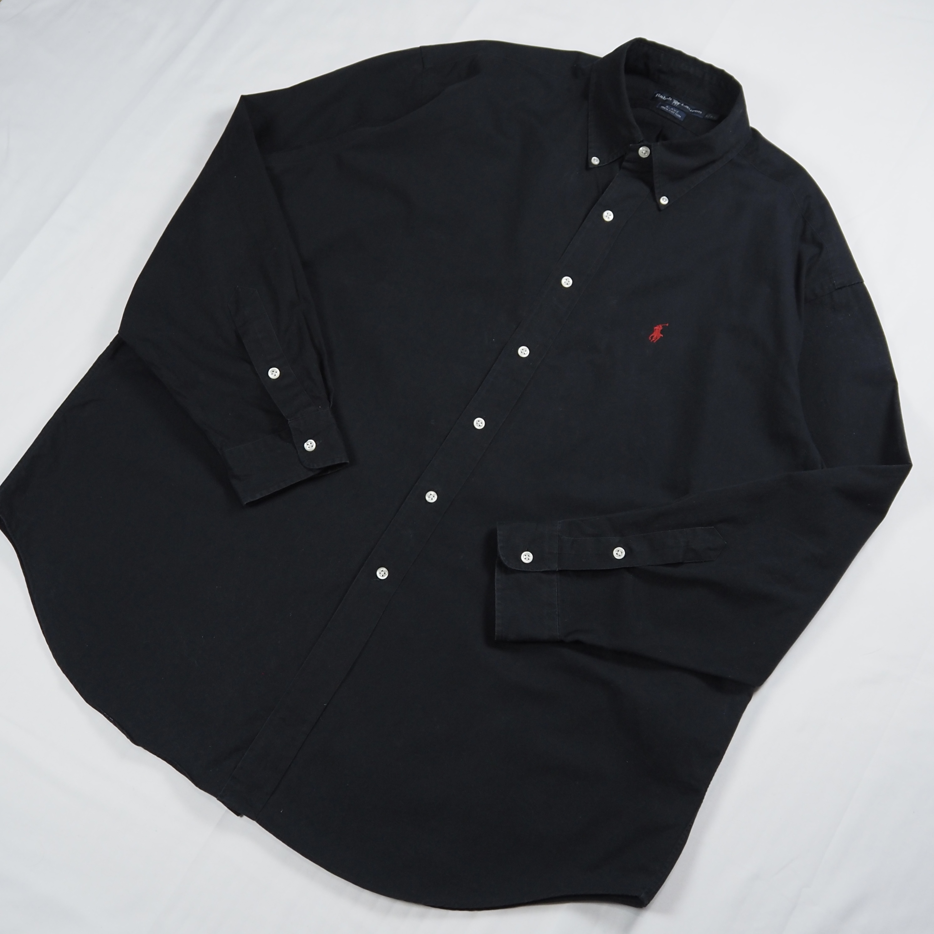 90’s Ralph Lauren Blake BDシャツ ブラック XL の画像 3