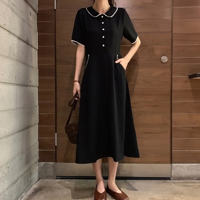 ワンピース 半袖 クラシカル シンプル 大人っぽい ブラック ホワイト モノトーン 黒 白 ハイウエスト Aライン スタイルアップ レトロ プチプラレディースファッション通販 Yboueki ワンピース 半袖 クラシカル シンプル 大人っぽい ブラック ホワイト モノトーン 黒 白 ハイウエスト Aライン スタイルアップ レトロ プチプラレディースファッション通販 Yboueki
