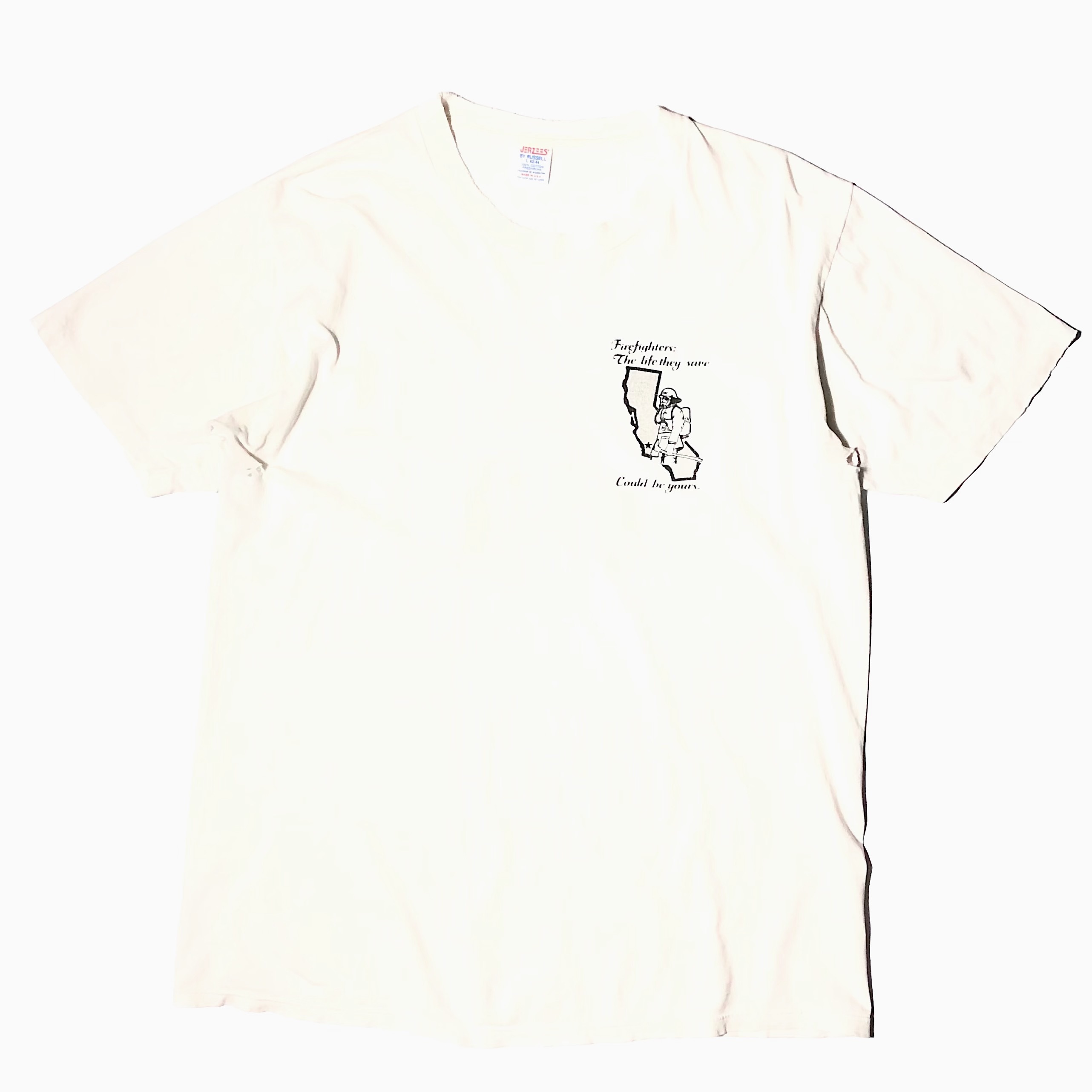 Vintage 70〜80's【JERZEES】"Firefighters" Grunge T-shirt の画像 2
