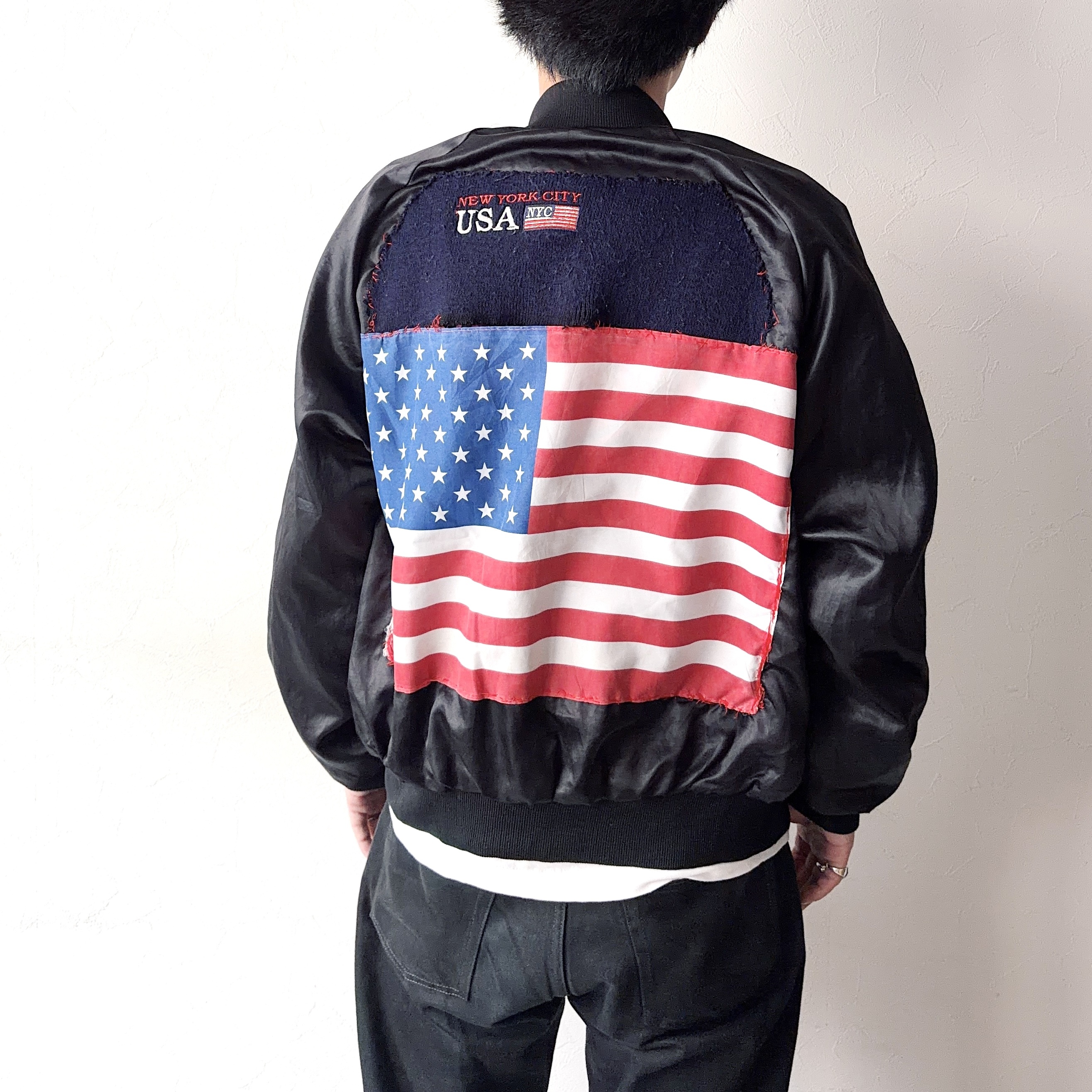 Vintage 80～90's【AUBURN】"NEW YORK CITY USA" Satin Jacket の画像 4