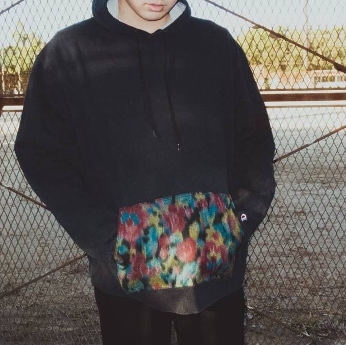 Kimono Used Remake Pullover Parker 着物 リメイク プルオーバー パーカー チャンピオン 黒 ブラック Acote