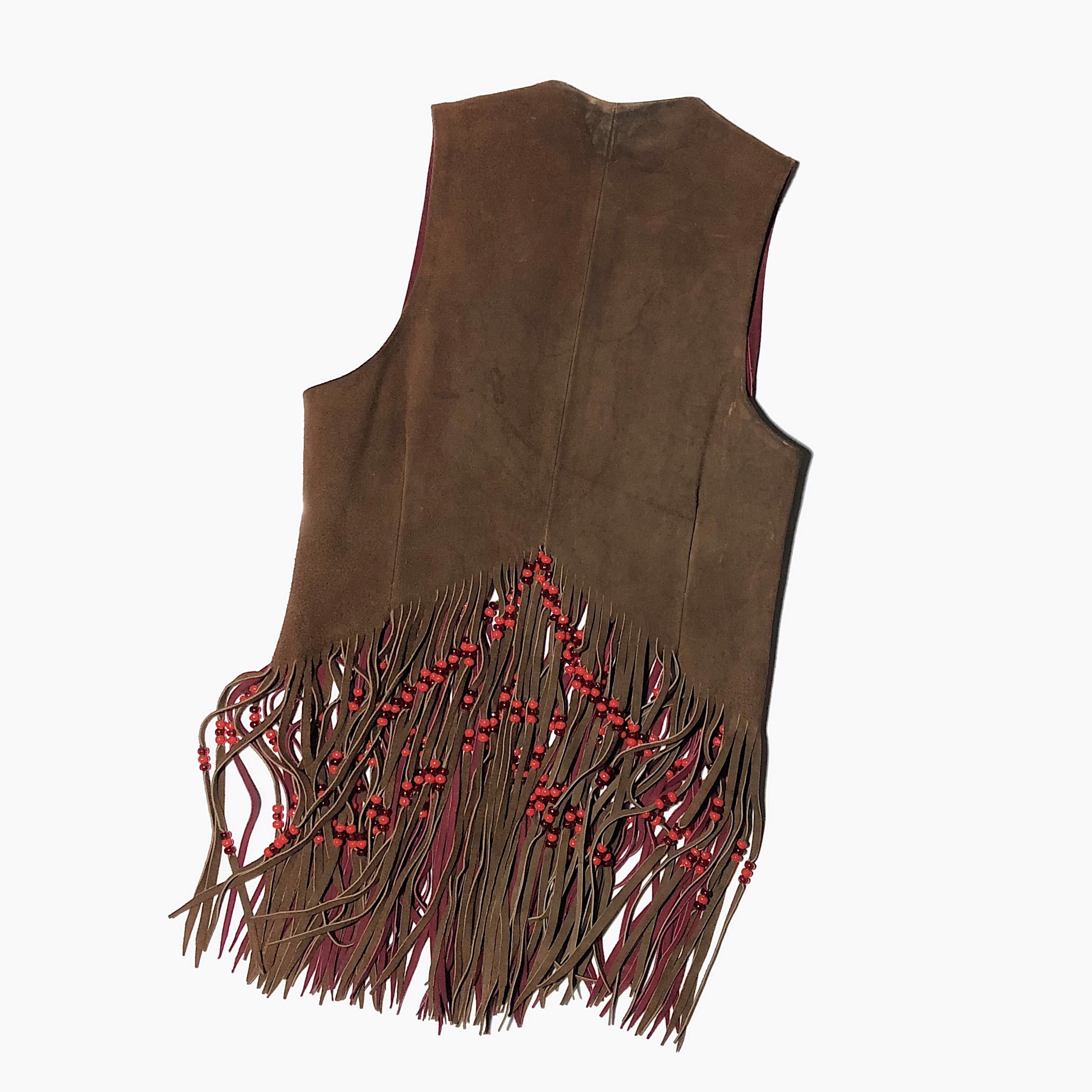 Vintage Beads Leather Vest の画像 2