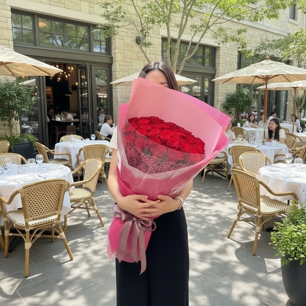 プロポーズの赤バラ40本の花束(生花)　お誕生日 結婚記念日