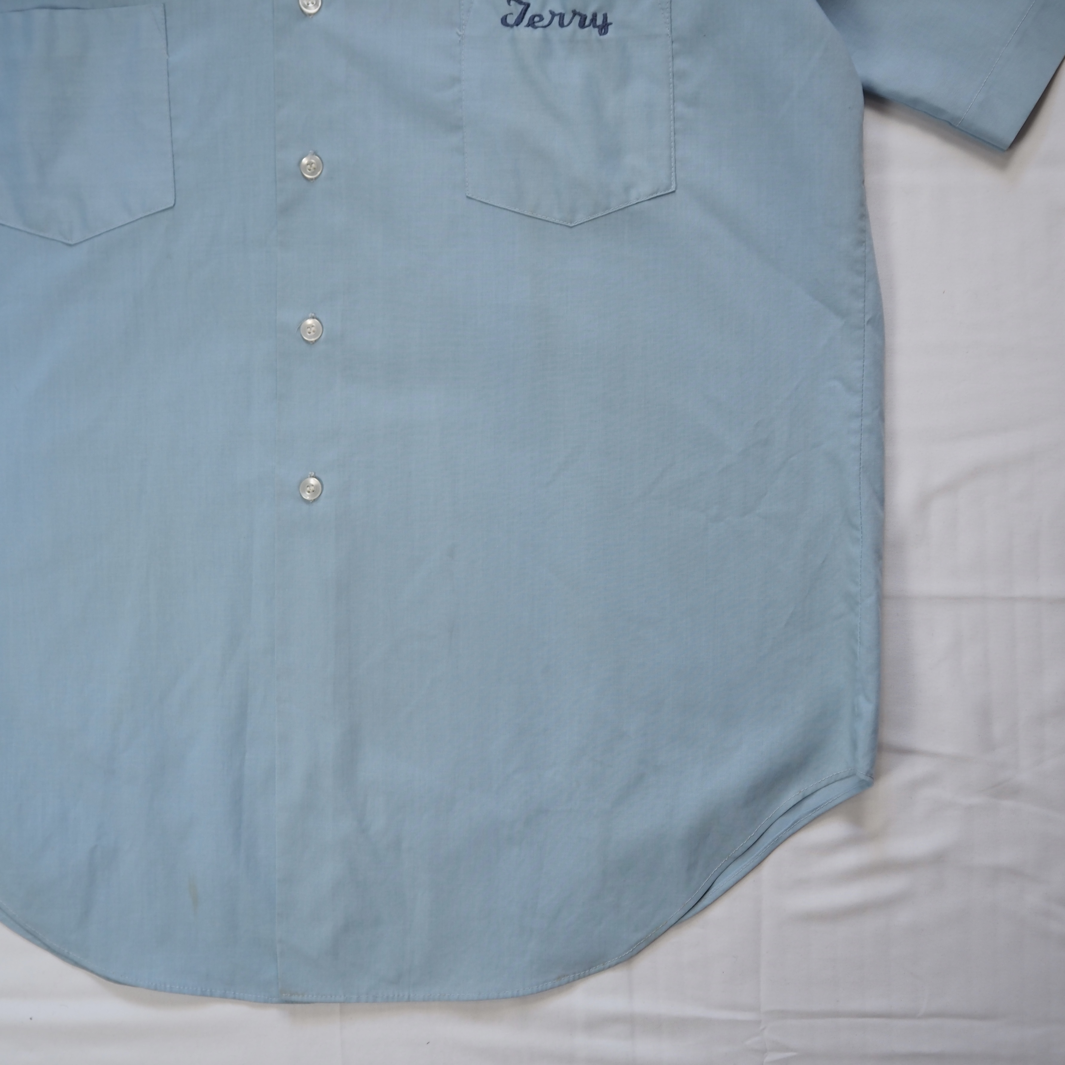 70’s Sears ライトブルー チェーンステッチシャツ の画像 17