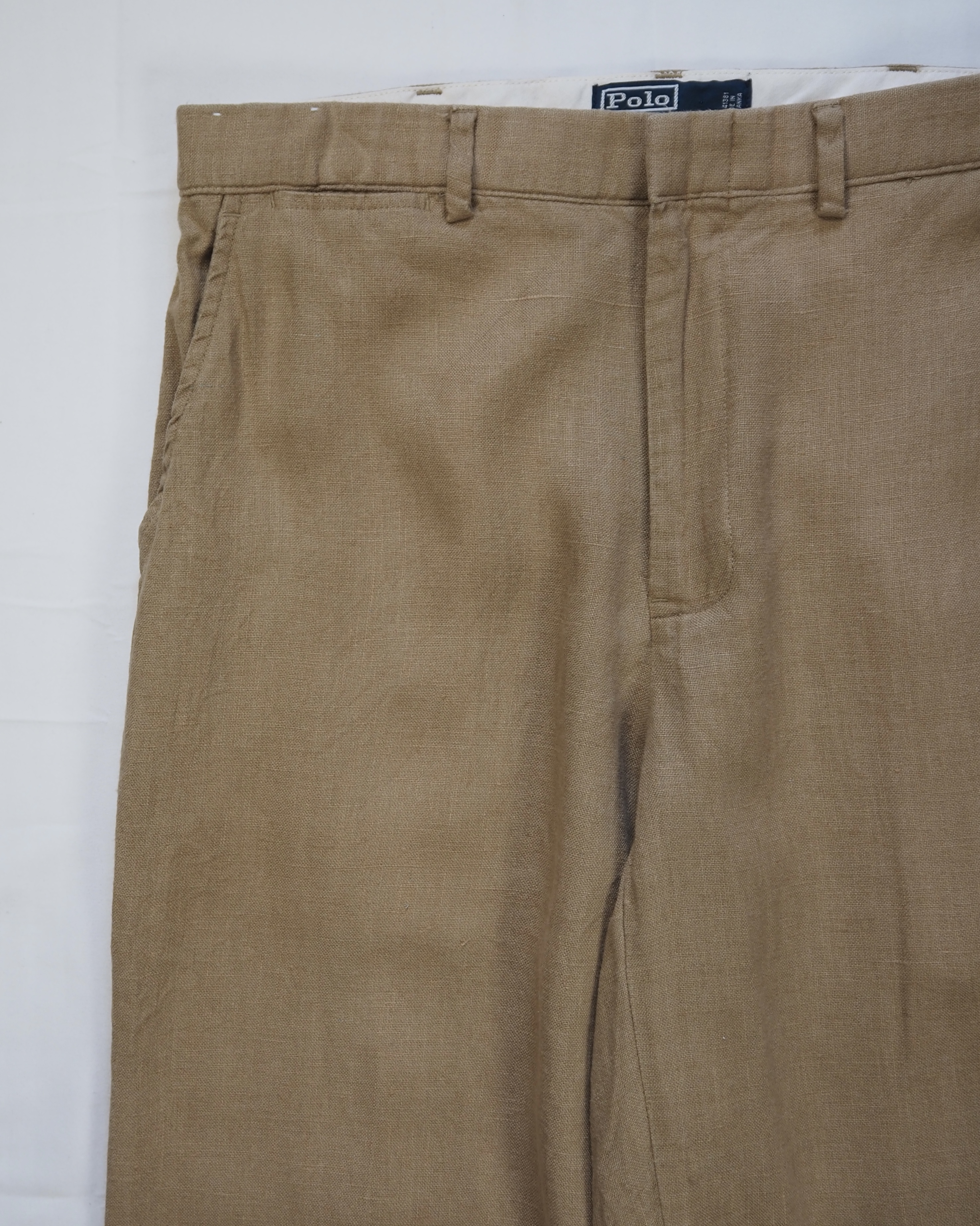 【5/6(水) 20:00入荷】90’s Ralph Lauren リネンスラックス 32×30 ブラウン の画像 6