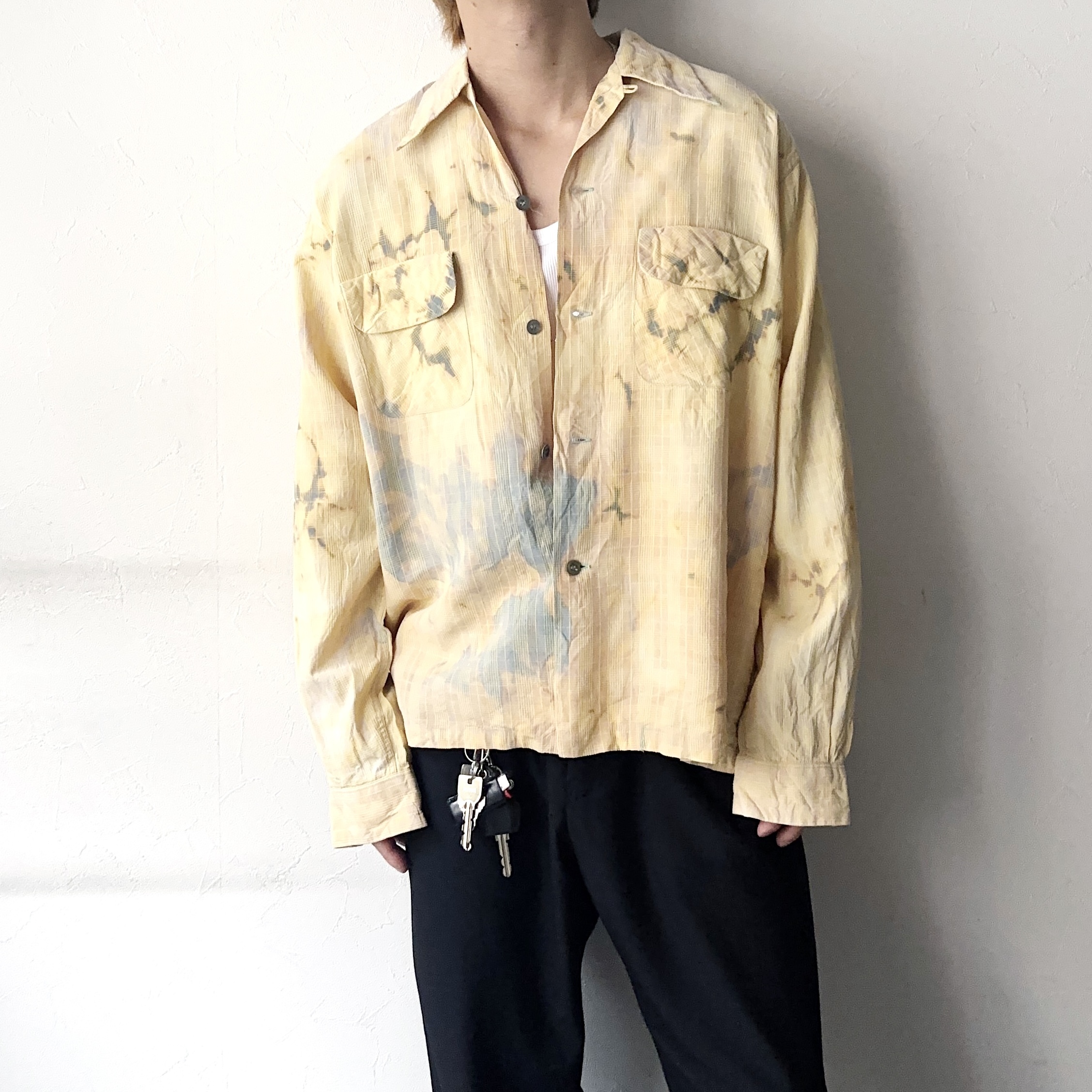 Vintage 50's【Jockey BRAND】Grunge Open Collar Shirt の画像 3