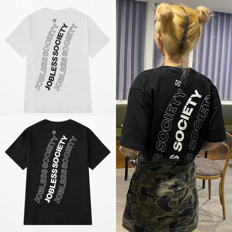 韓国ファッション Tシャツ ユニセックス Tシャツ 半袖 メンズ レディース ラウンドネック シンプル 英字 バックプリント オーバーサイズ 大きいサイズ ルーズ ストリート