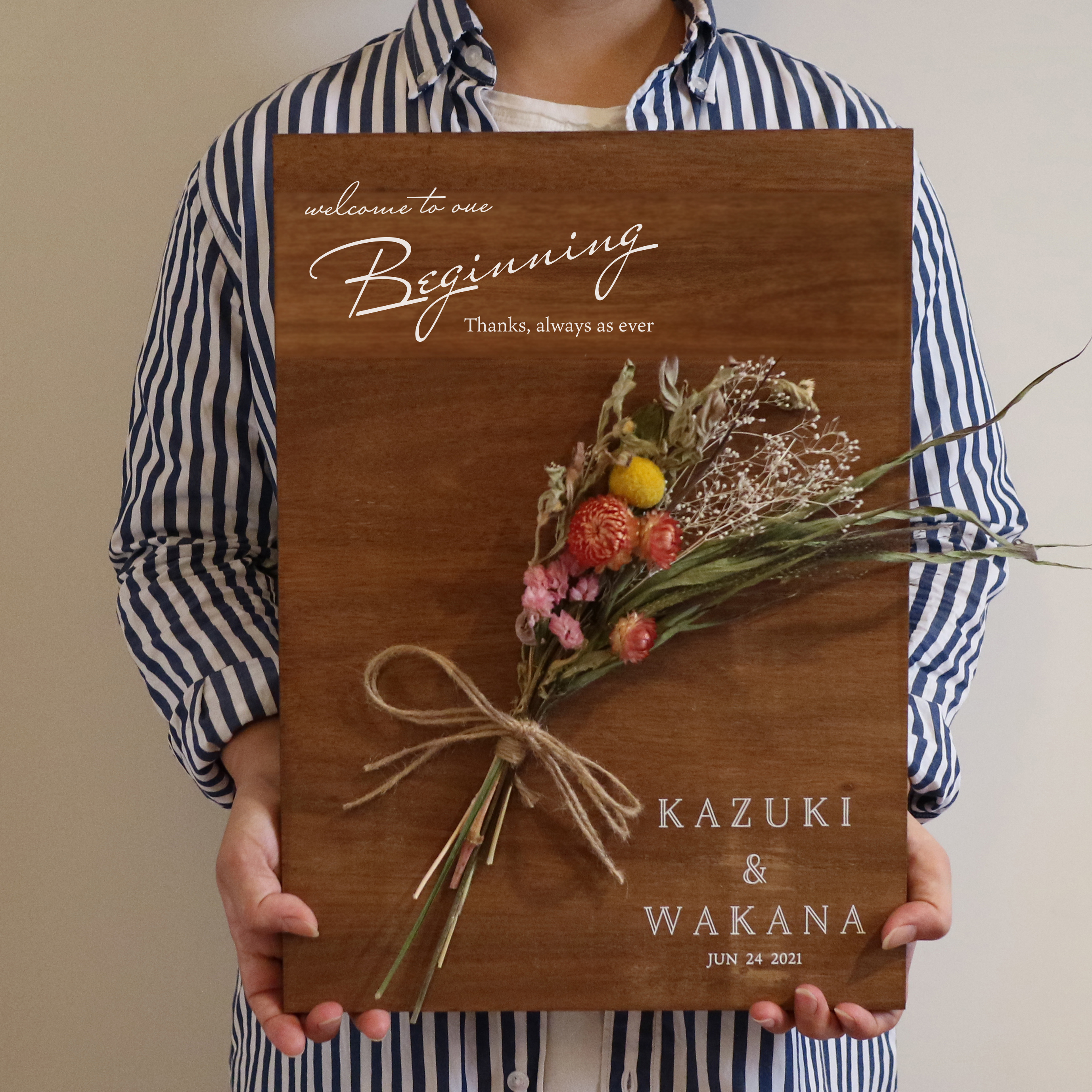 スワッグ付き木のウェルカムボード A3サイズ Ribbon Conseil