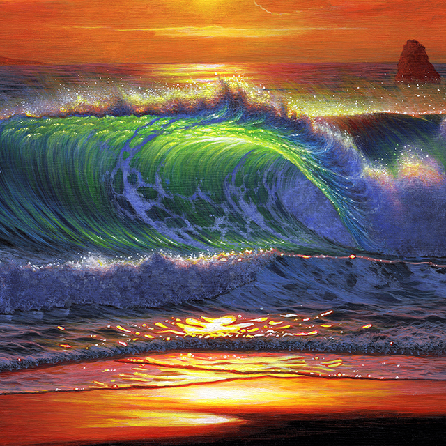 Orange Sunset 海の絵 イラストショップ Art In Life
