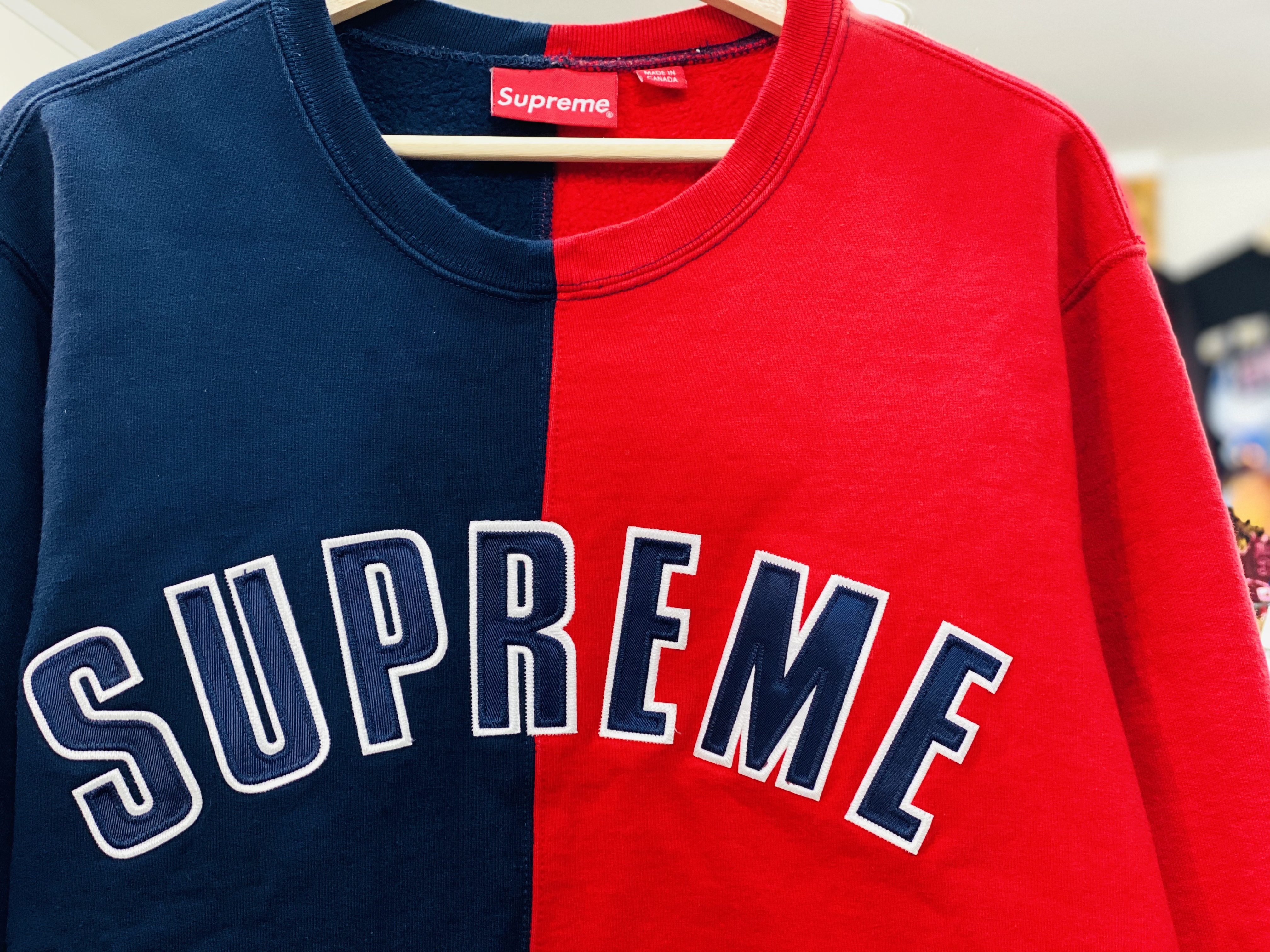 split crewneck sweatshirt