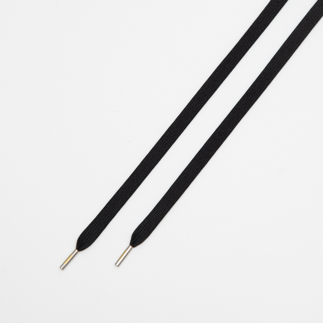 black laces with silver tips