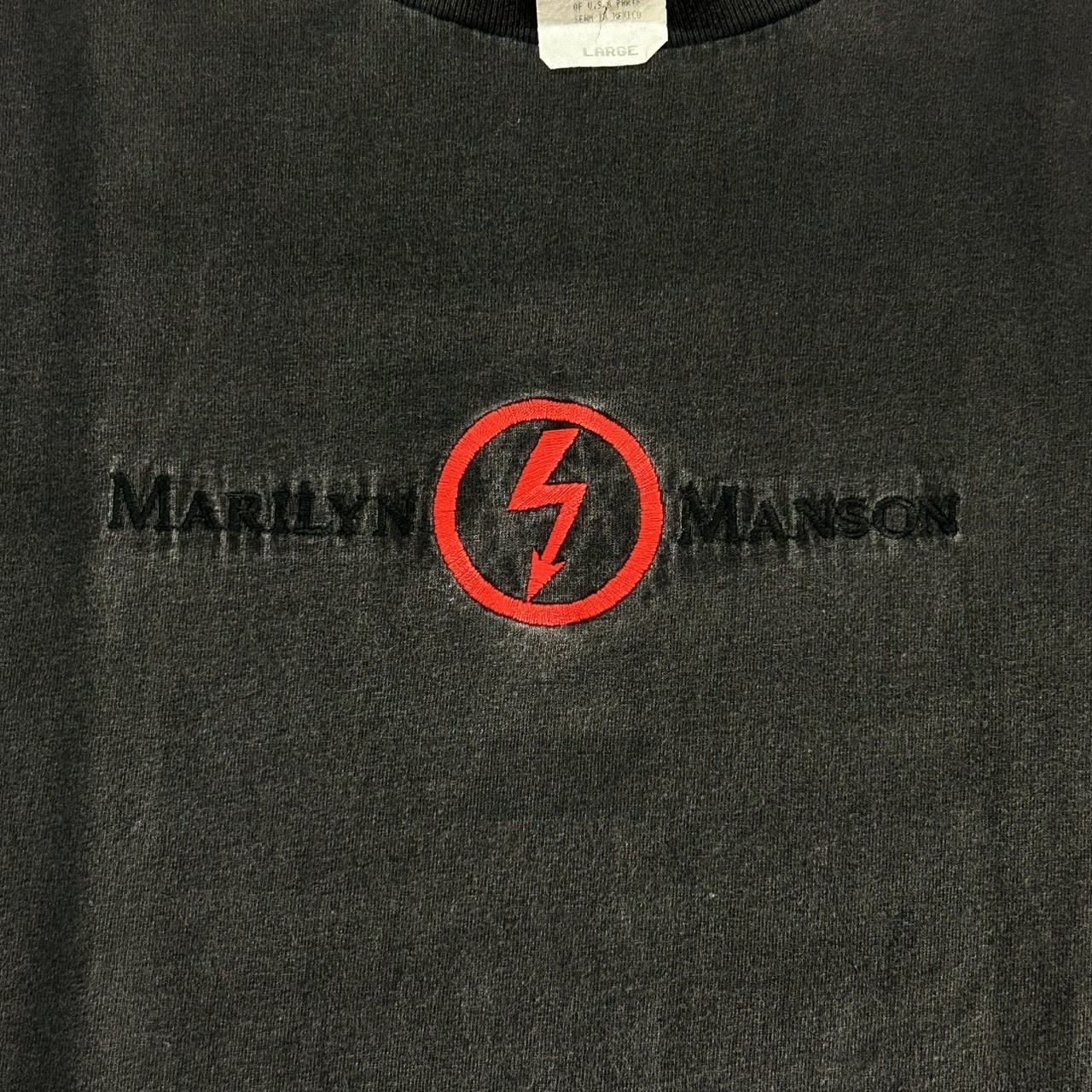 Marilyn Manson Embroidered Logo L/S T-Shirt Black L の画像 5