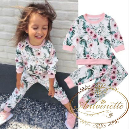 ルームウェア 花柄 こども かわいい スウェット セットアップ 冬 キッズ 子供服 Antoinette