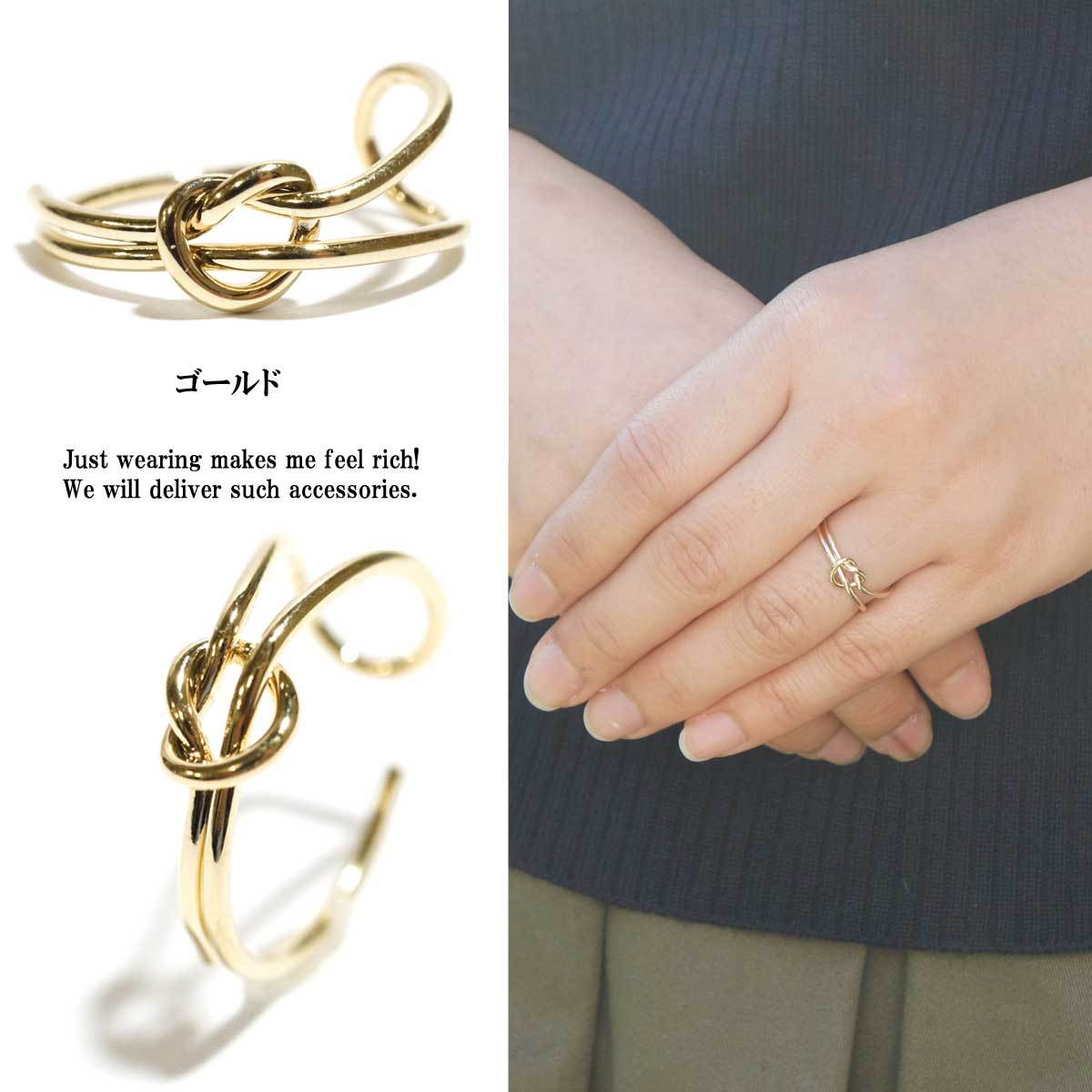 シングルノットリング レディースリング リング 可愛い プチプラ 10号サイズ 指輪 ゴールド レディースリング 大人可愛い 女子会 大人可愛い フリーサイズ 17 Overrag