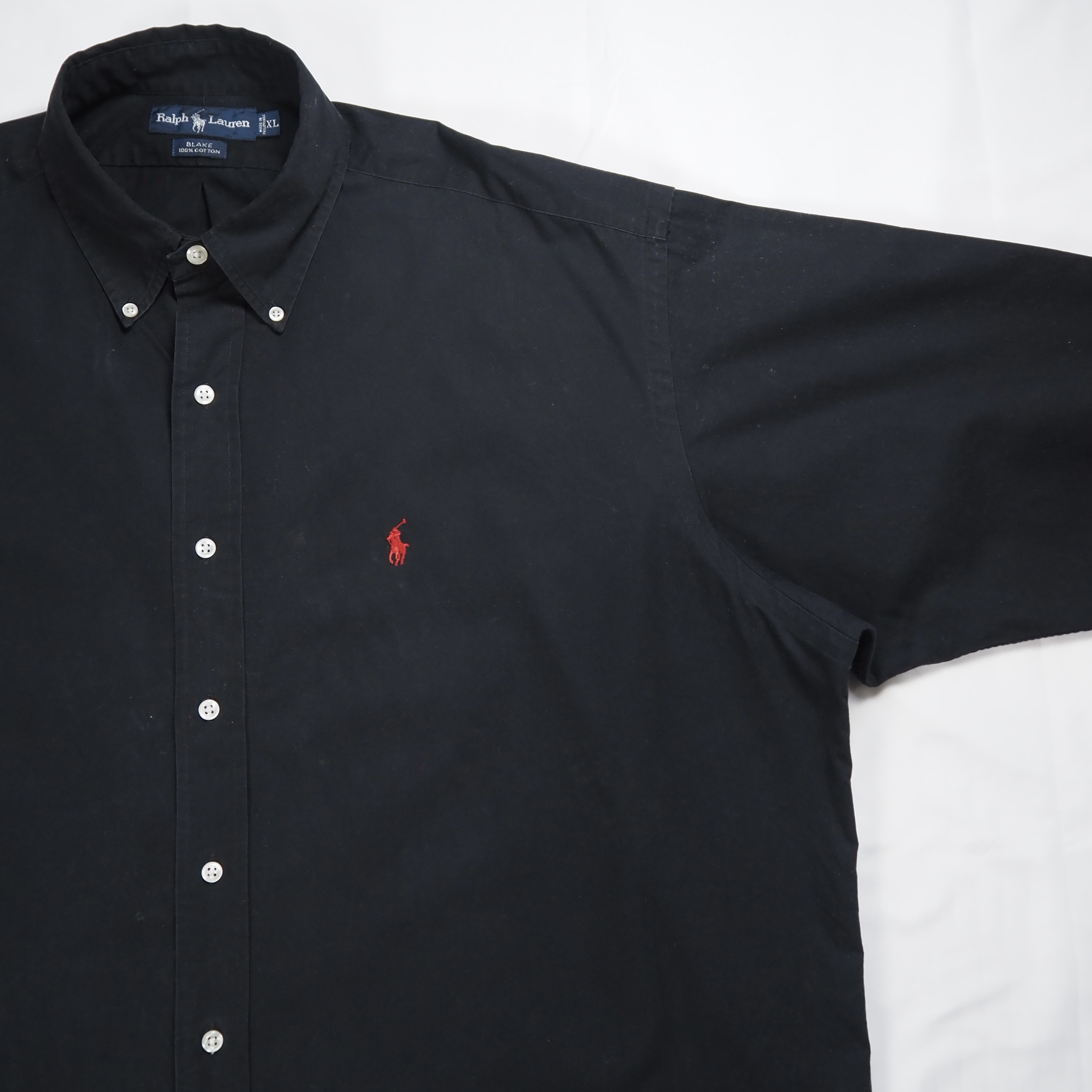 90’s Ralph Lauren Blake BDシャツ ブラック XL の画像 5