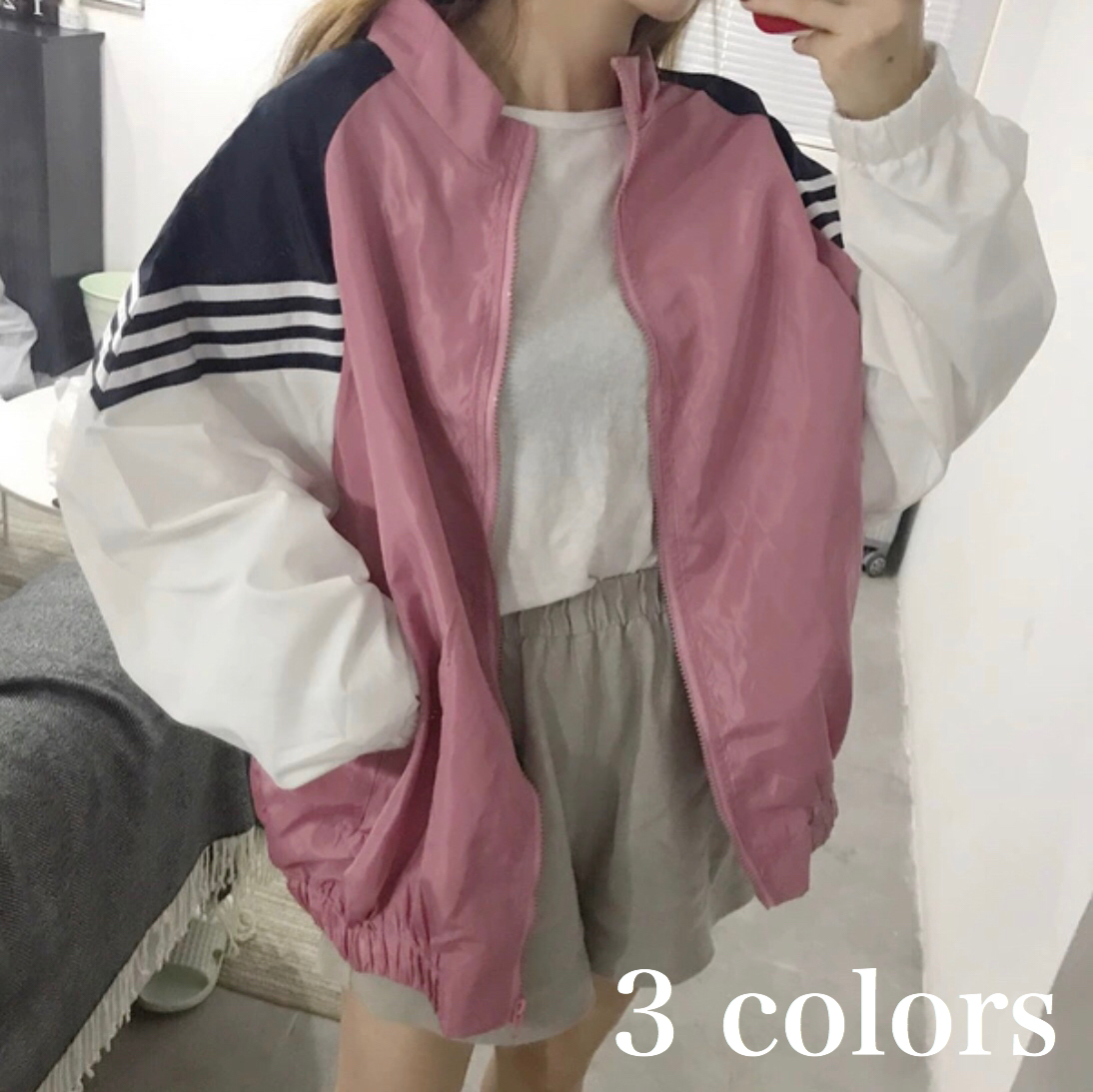 薄手 アウター 大きいサイズ レディース 春 秋 物 長袖 韓国 ファッション 可愛い 10代 ジップアップ 配色 ナイロン Ou 0069 Hapi Hapi Girl ハピ ガル 薄手 アウター 大きいサイズ レディース 春 秋 物 長袖 韓国 ファッション 可愛い 10代 ジップアップ 配色 ナイロン Ou 0069 Hapi Hapi Girl ハピ ガル