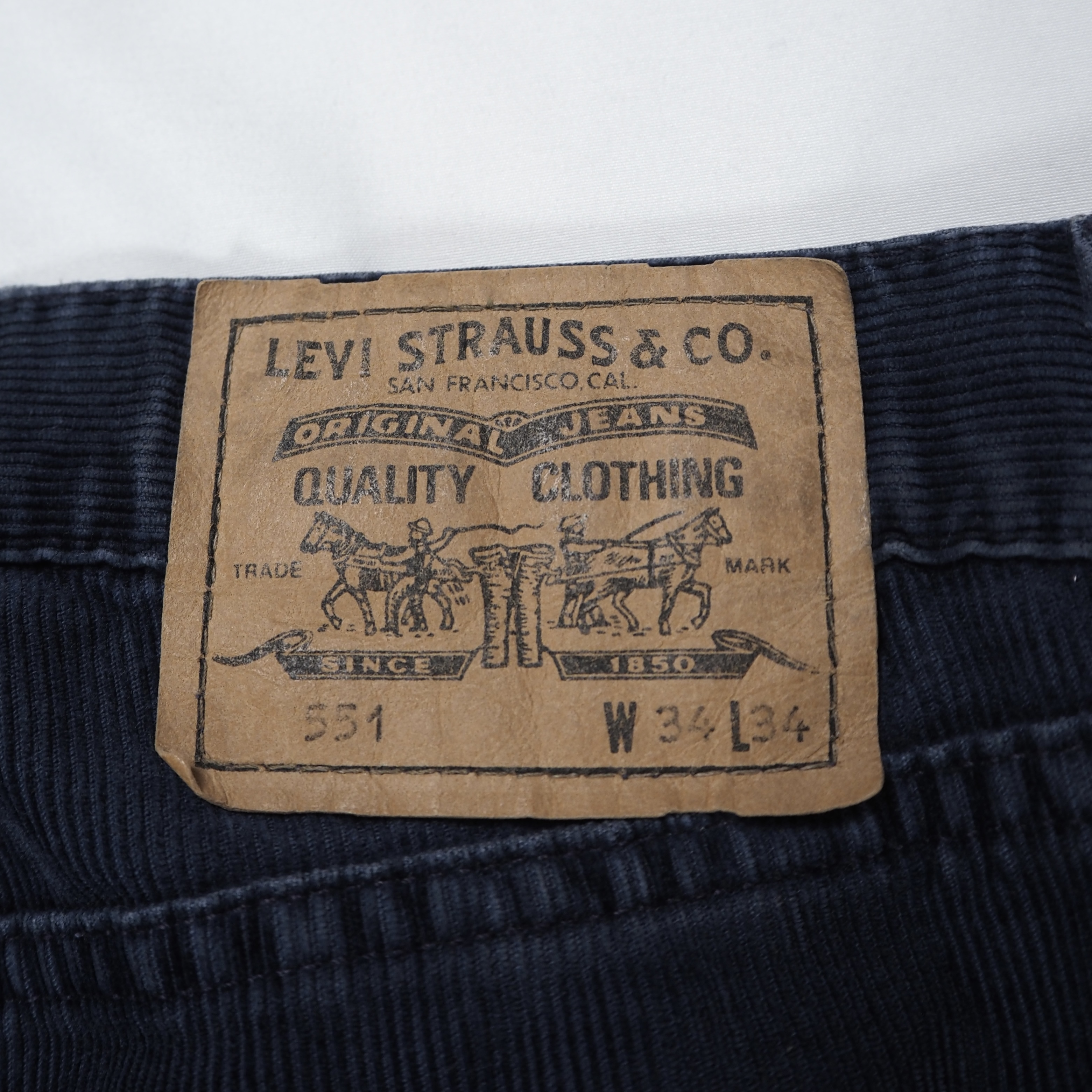 90’s Levi’s 551 コーデュロイパンツ 実寸34×30 ネイビー の画像 16