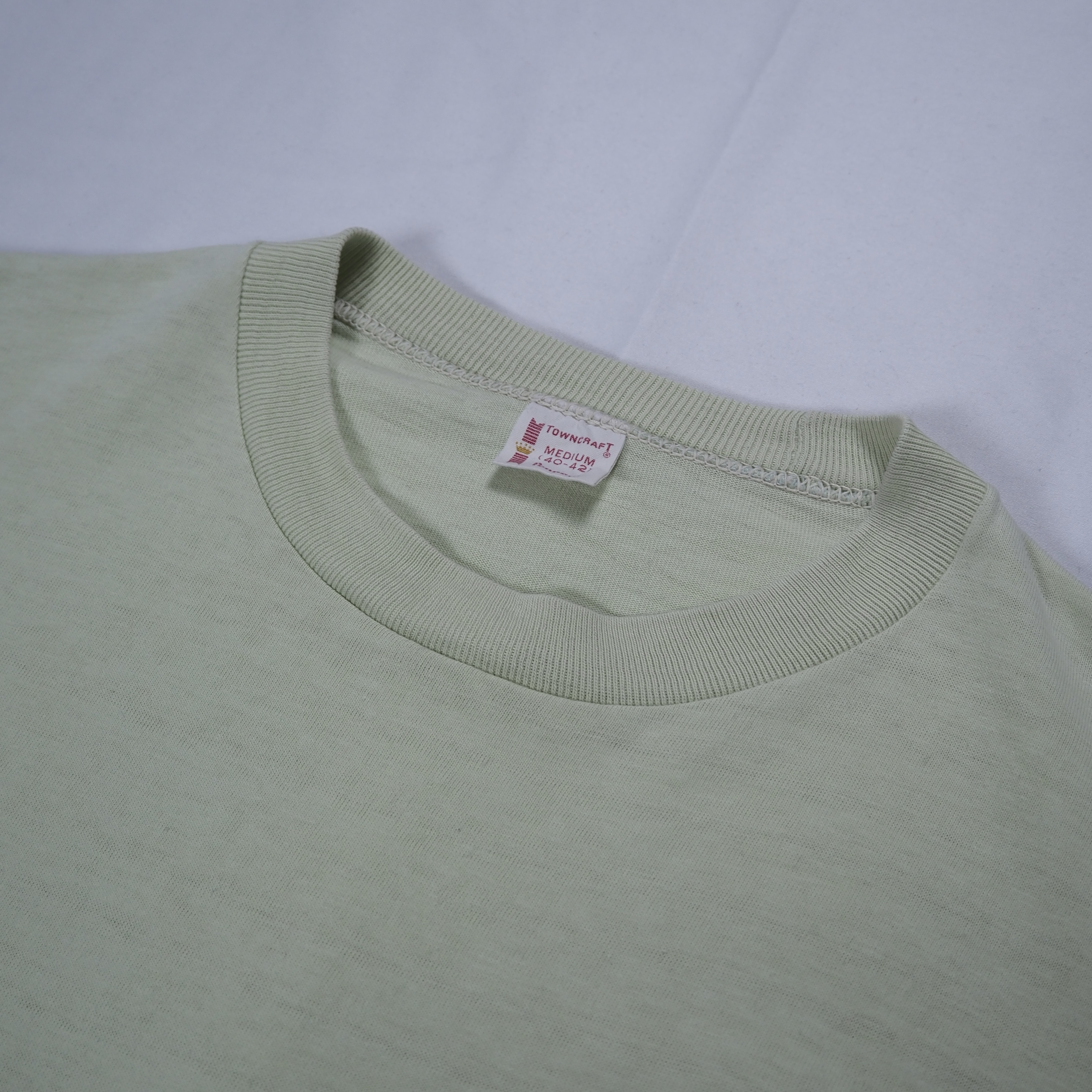 70’s Towncraft ブランクTシャツ ピスタチオグリーン Mサイズ の画像 10